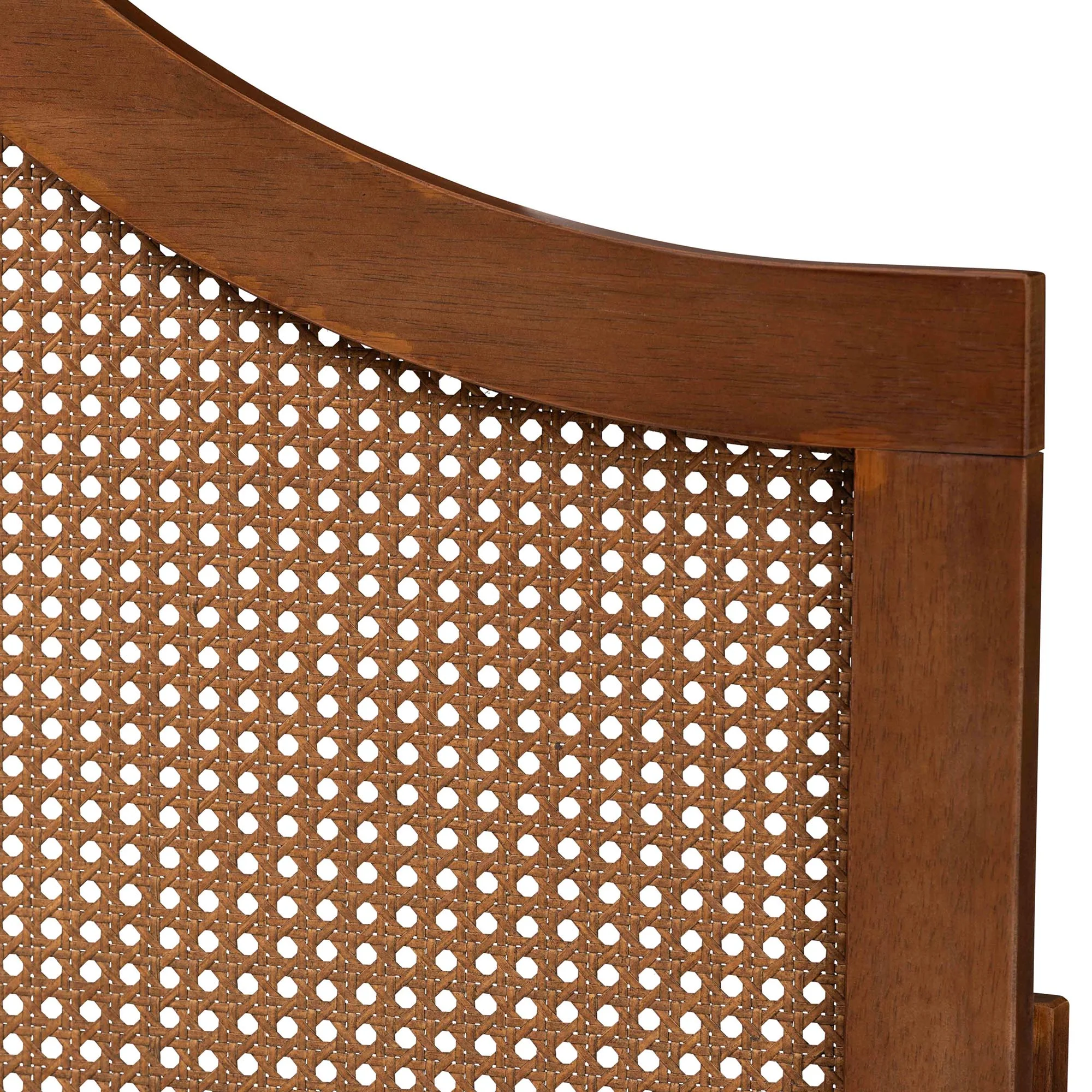 Baxton Studio Camila Classic and Traditional Ash Walnut Finished Wood Queen Size Headboard with Rattan - Image 6
