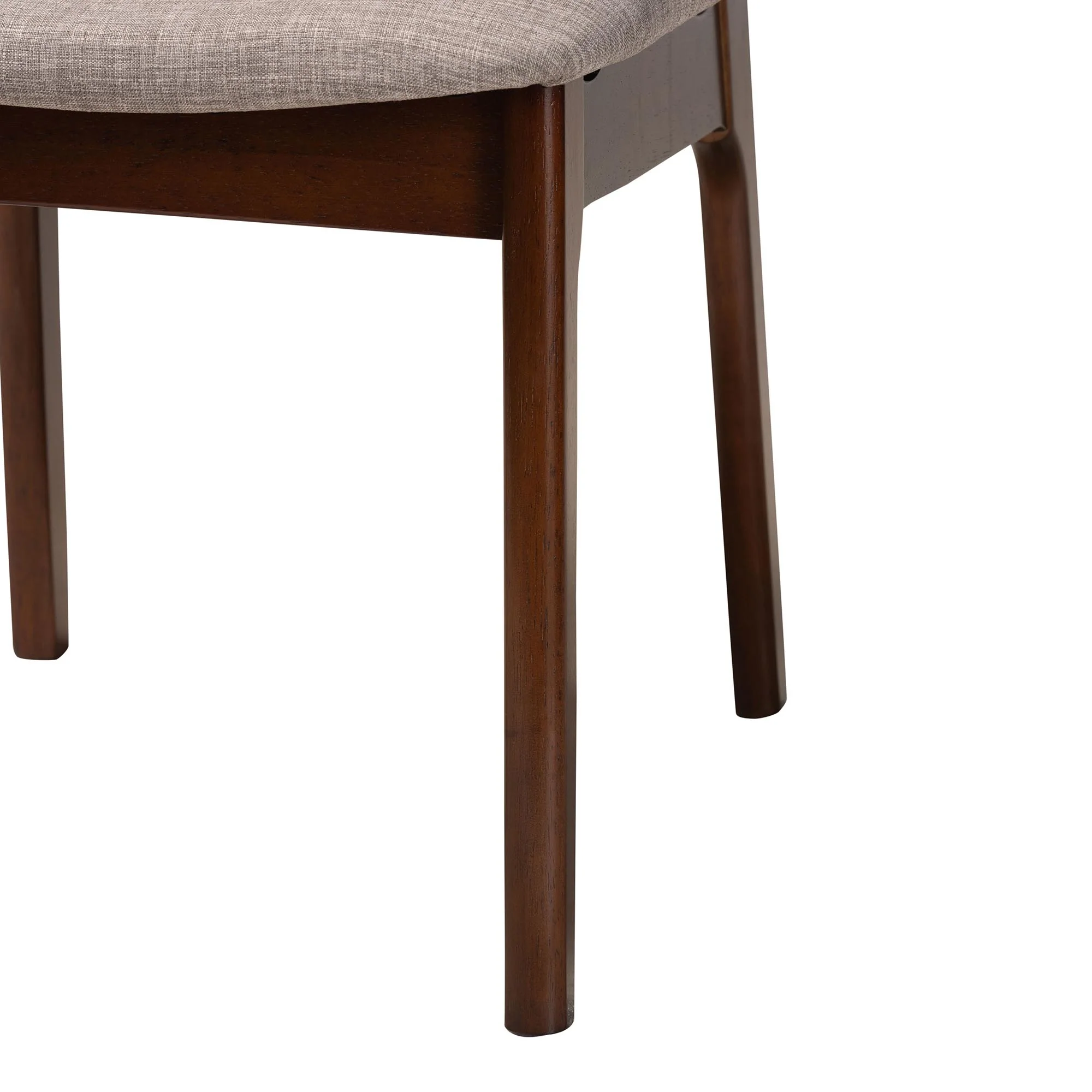 Baxton Studio Dannon Mid-Century Modern Grey Fabric and Walnut Brown Finished Wood 5-Piece Dining Set - Image 7
