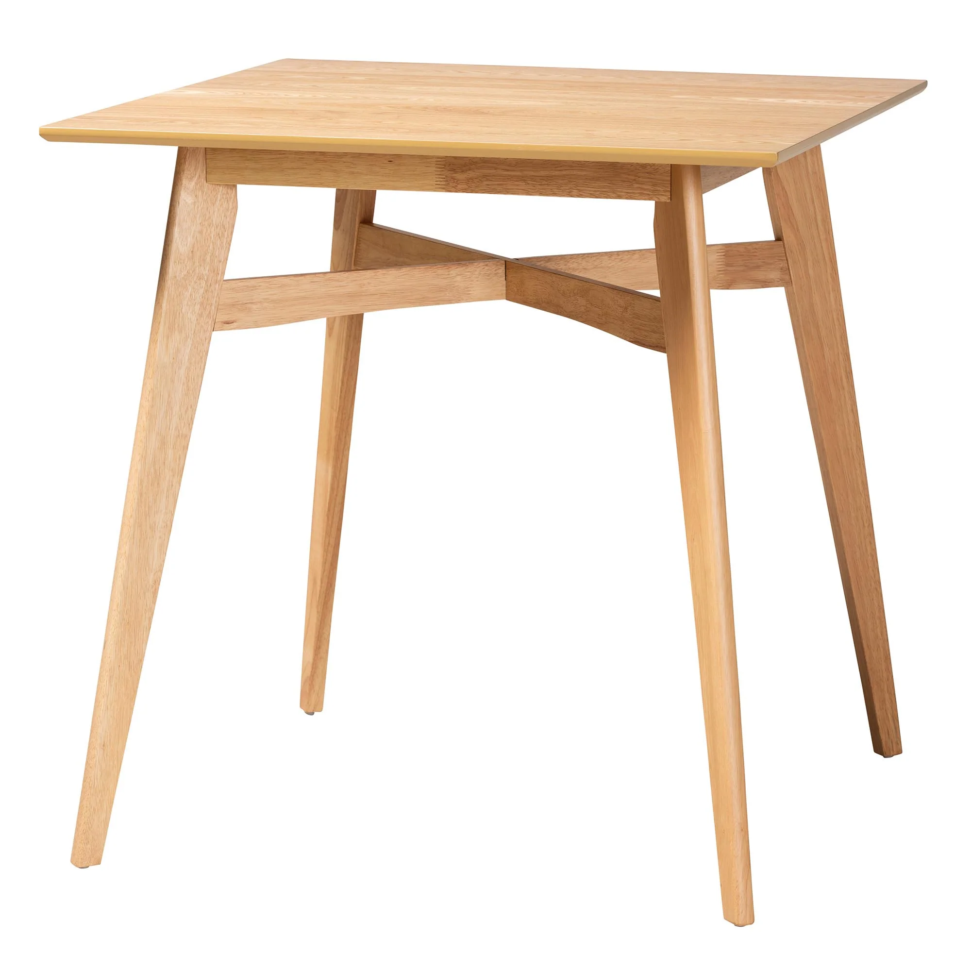 Baxton Studio Darrion Mid-Century Modern Grey Fabric and Natural Oak Finished Wood 5-Piece Pub Set - Image 4