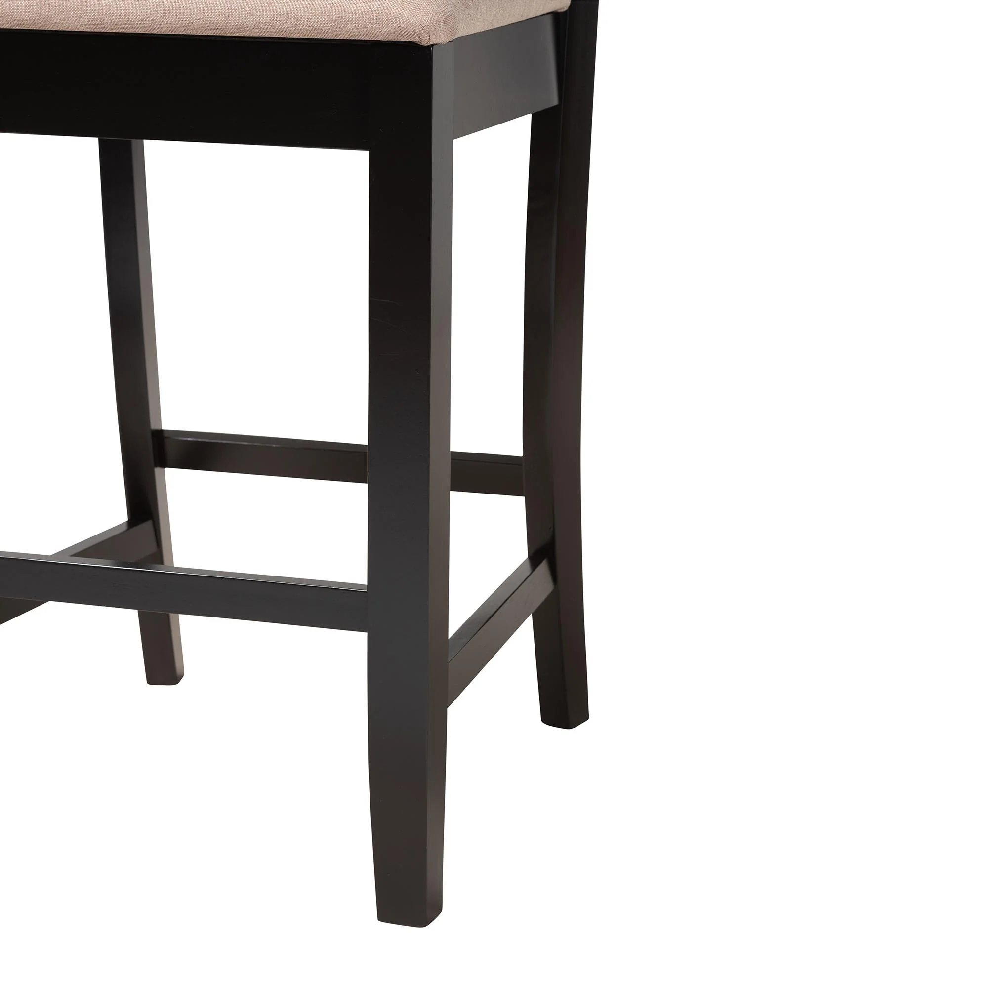 Baxton Studio Deanna Modern Beige Fabric and Dark Brown Finished Wood 5-Piece Pub Set - Image 9