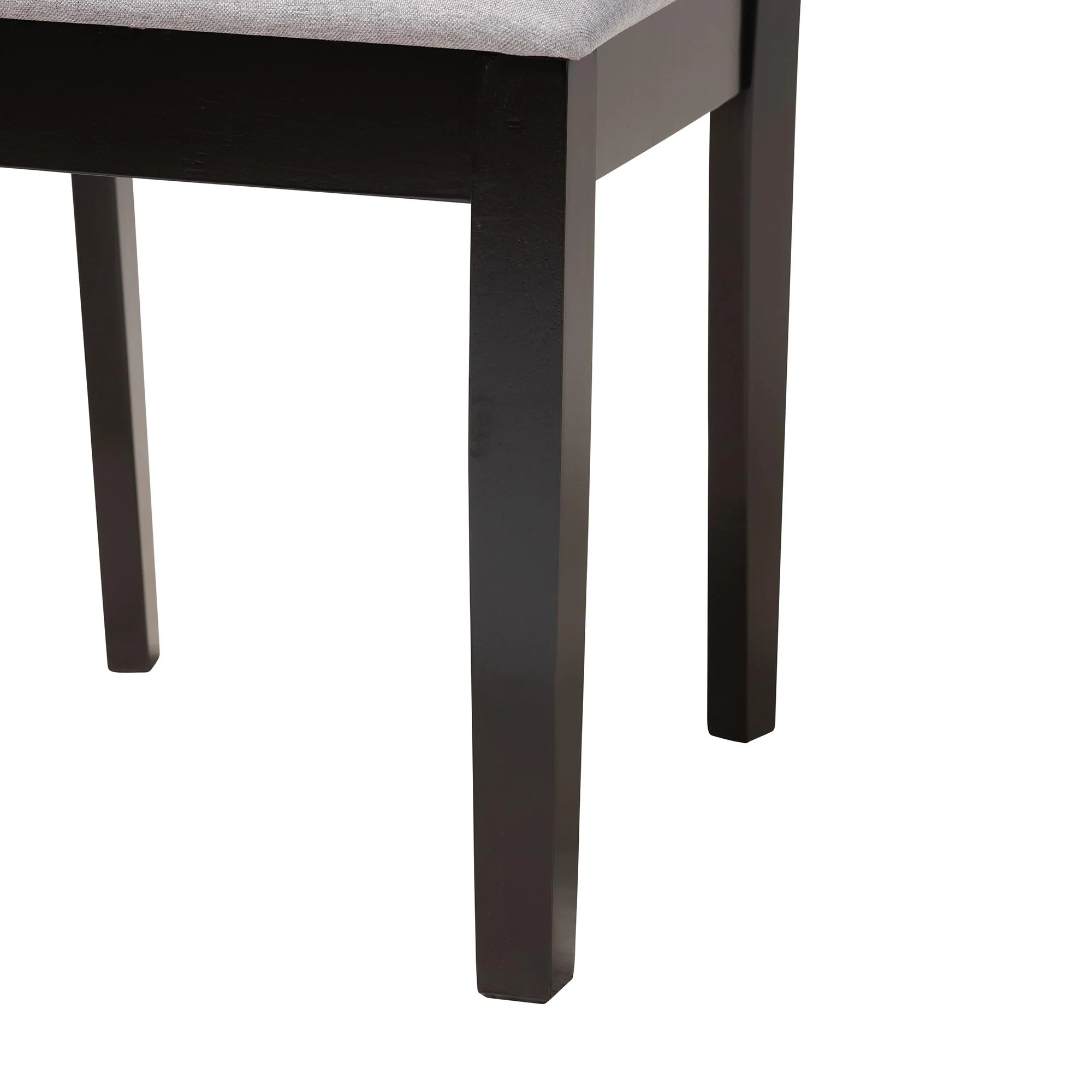 Baxton Studio Deanna Modern Grey Fabric and Dark Brown Finished Wood 2-Piece Dining Chair Set - Image 8