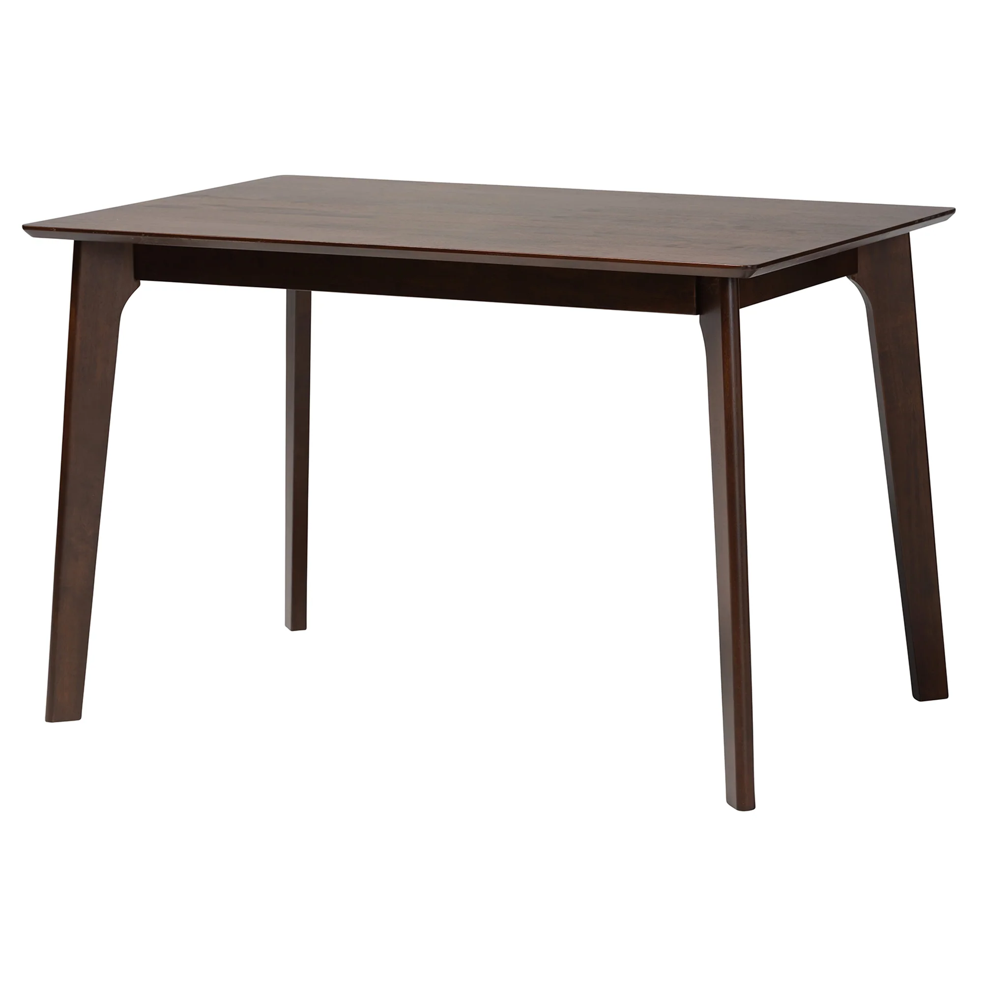 Baxton Studio Delphina Mid-Century Modern Warm Grey Fabric and Dark Brown Finished Wood 5-Piece Dining Set - Image 6
