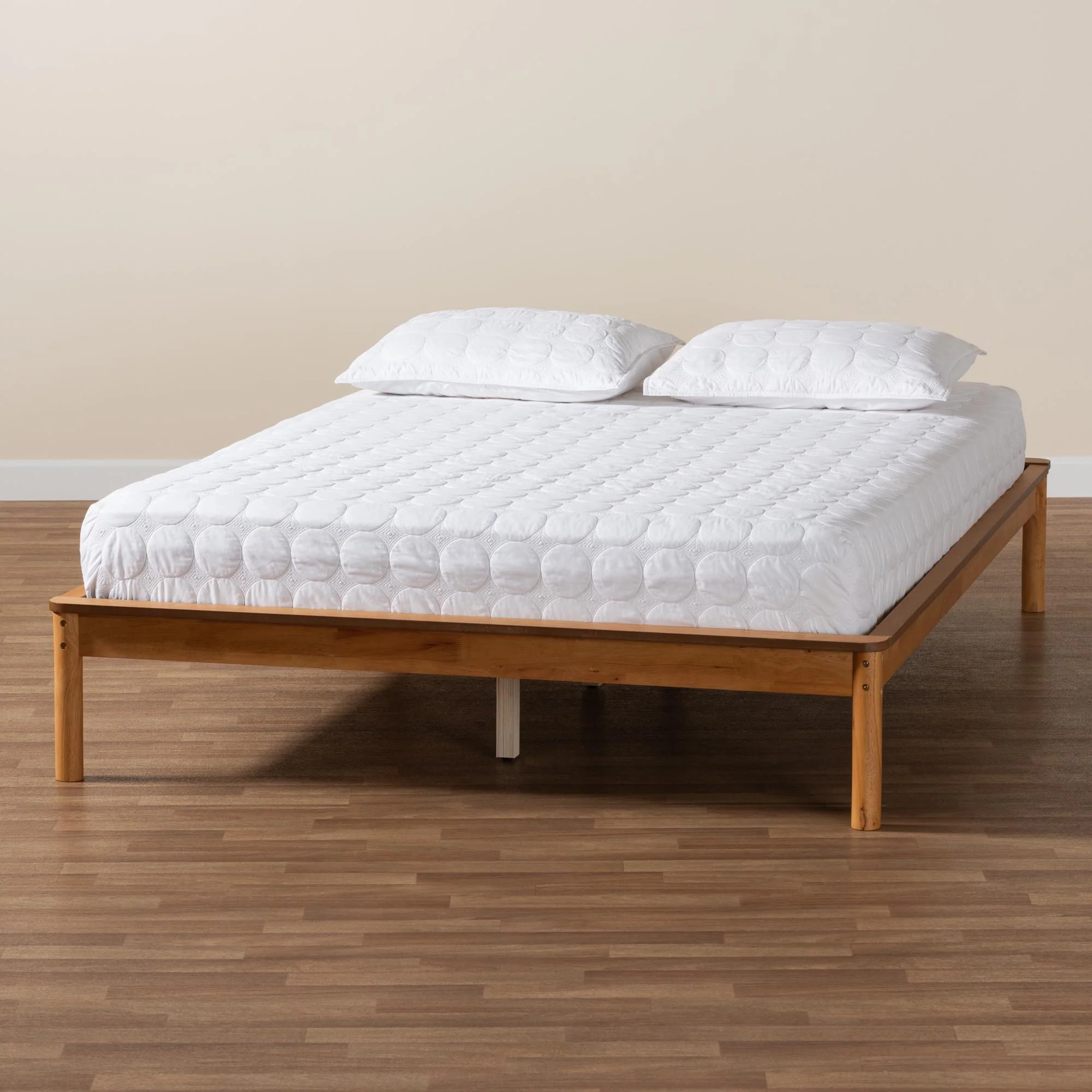 Baxton Studio Efren Mid-Century Modern Honey Oak Finished Wood King Size Bed Frame - Image 7