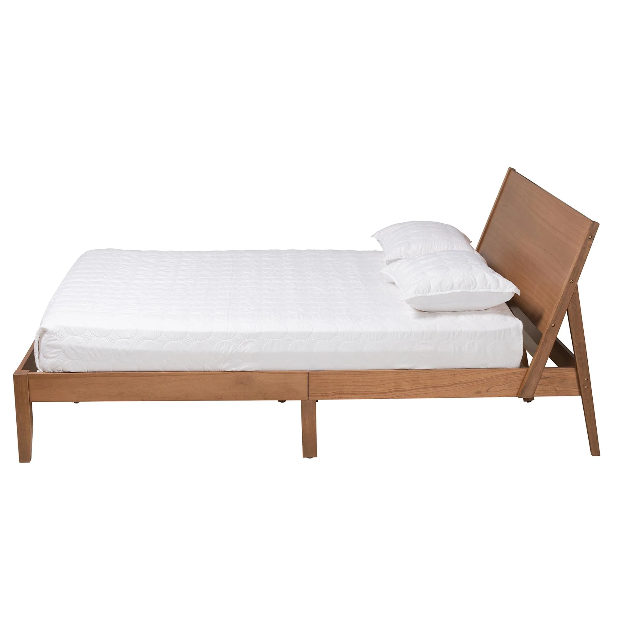 Baxton Studio Eileen Mid-Century Transitional Walnut Brown Finished Wood Queen Size Platform Bed - Image 6