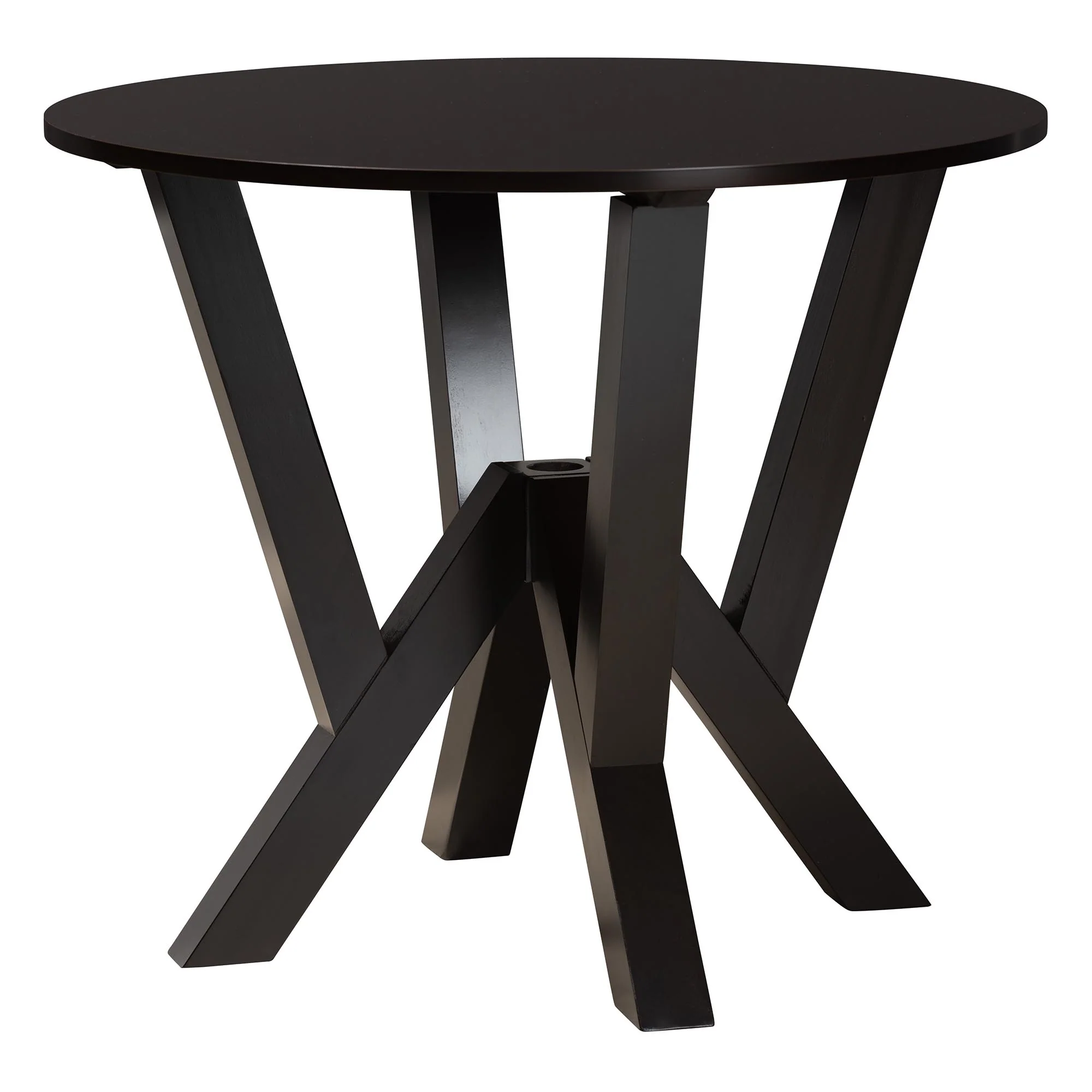 Baxton Studio Elise Modern Sand Fabric and Dark Brown Finished Wood 5-Piece Dining Set - Image 4