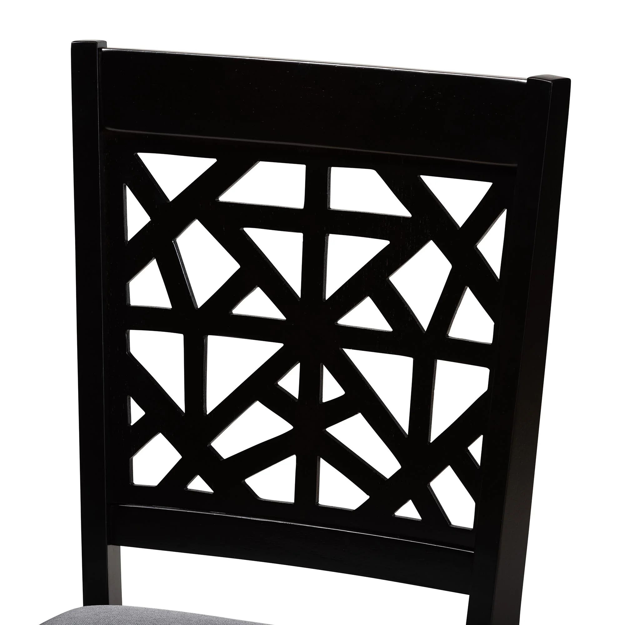 Baxton Studio Felice Modern Grey Fabric and Dark Brown Finished Wood 5-Piece Dining Set - Image 6