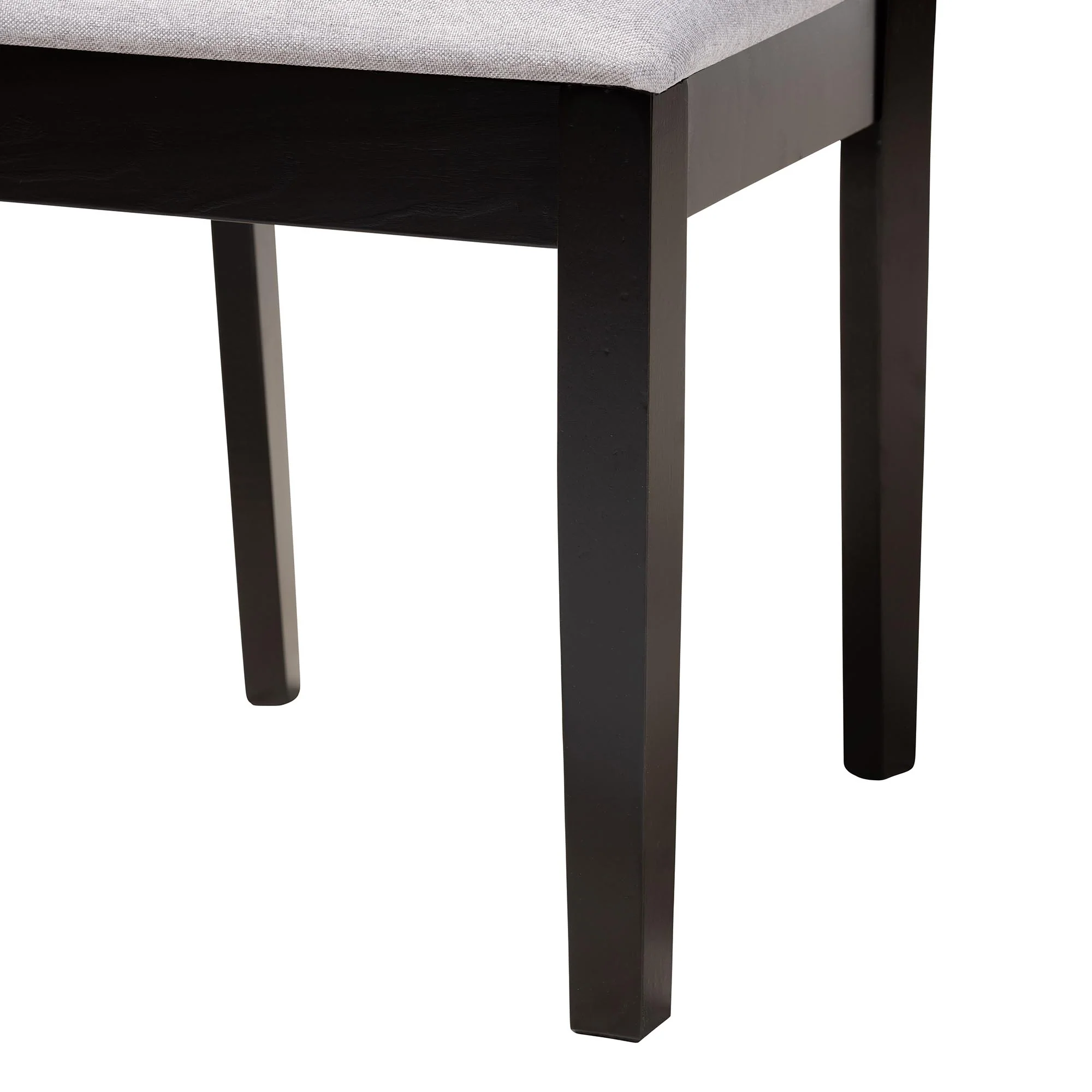 Baxton Studio Felice Modern Grey Fabric and Dark Brown Finished Wood 5-Piece Dining Set - Image 7