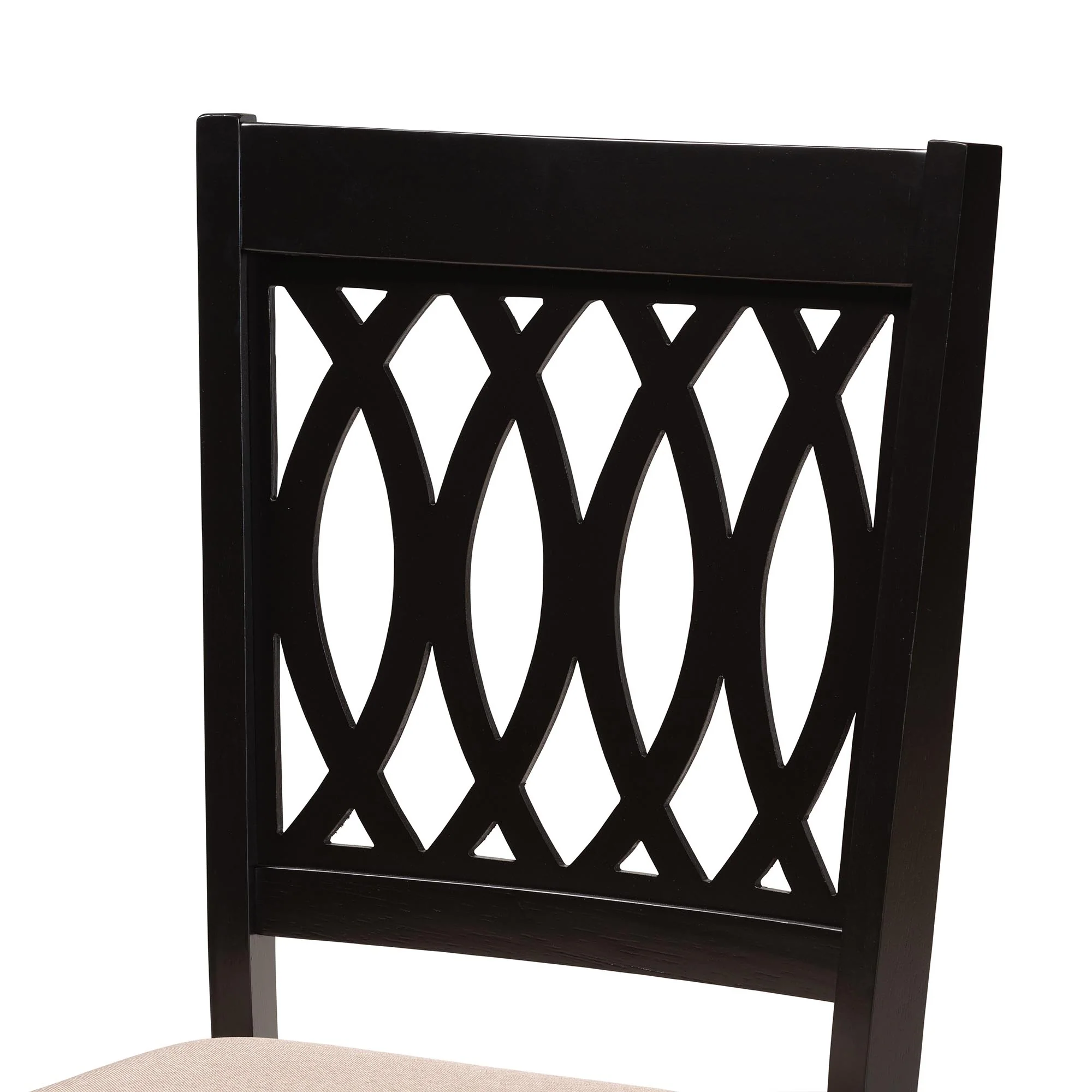 Baxton Studio Florencia Modern Beige Fabric and Espresso Brown Finished Wood 5-Piece Dining Set - Image 8