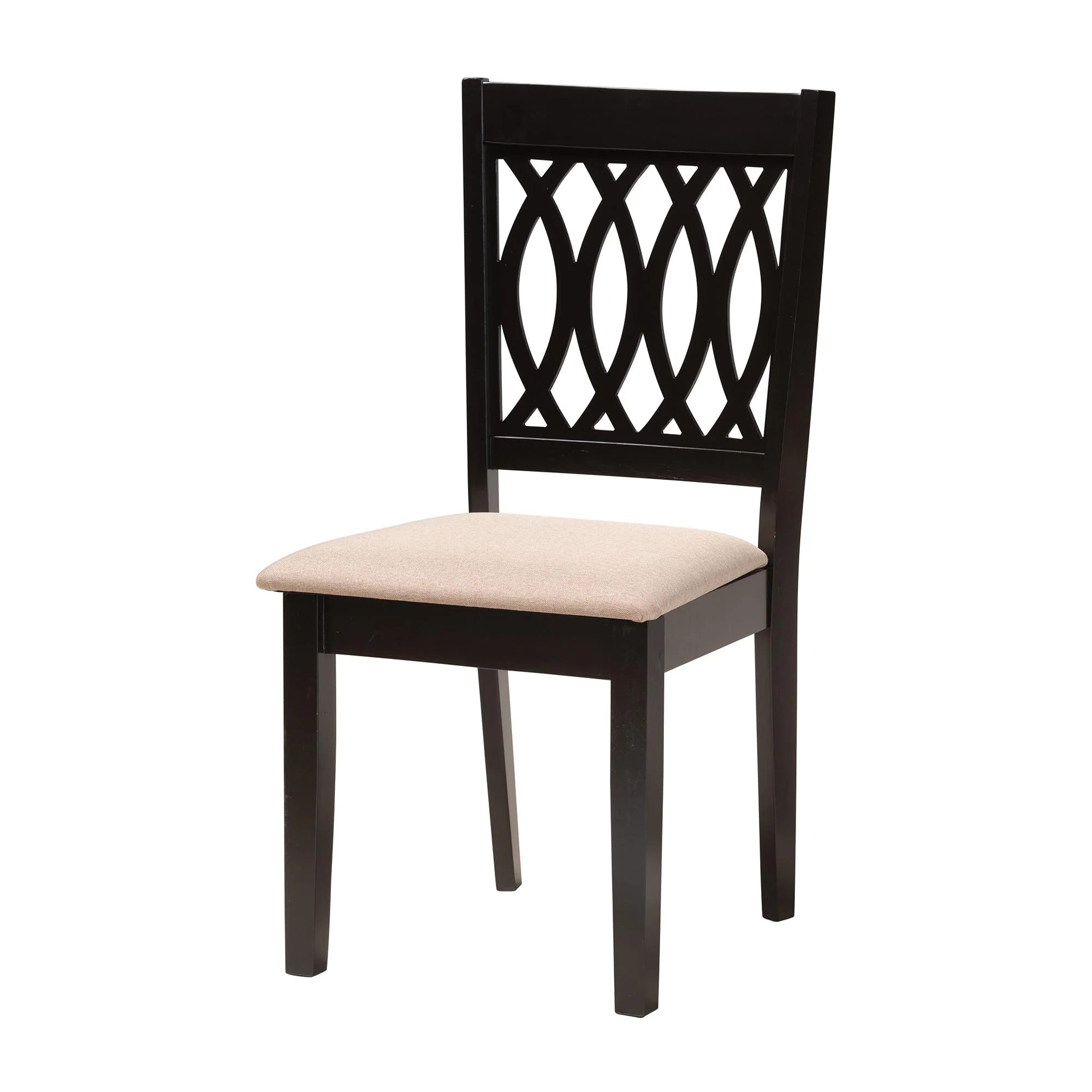 Baxton Studio Florencia Modern Beige Fabric and Espresso Brown Finished Wood 6-Piece Dining Set - Image 6