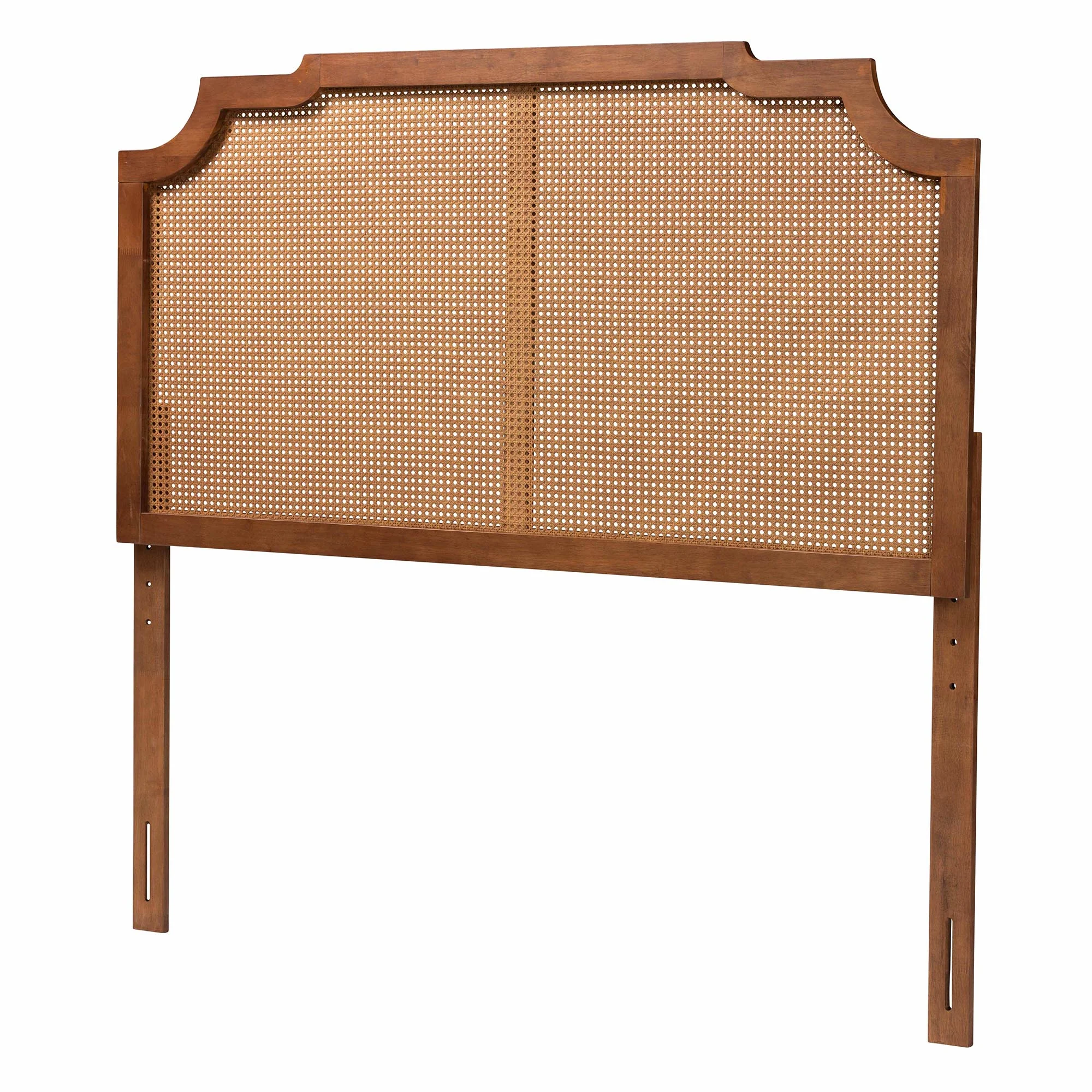 Baxton Studio Fortuna Classic and Traditional Ash Walnut Finished Wood King Size Headboard with Rattan - Image 2