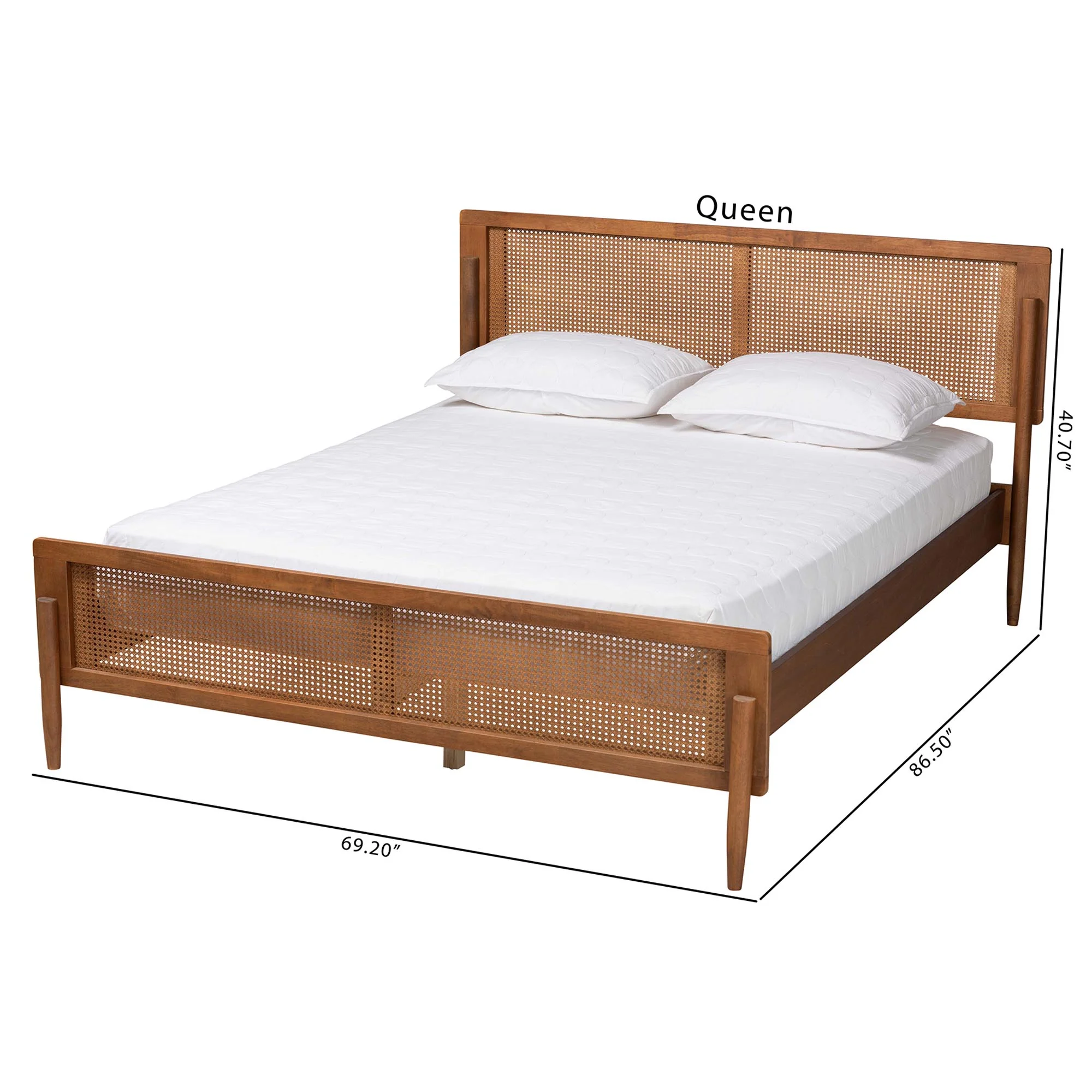 Baxton Studio Gardwin Mid-Century Modern Ash Walnut Finished Wood King Size Platform Bed - Image 8