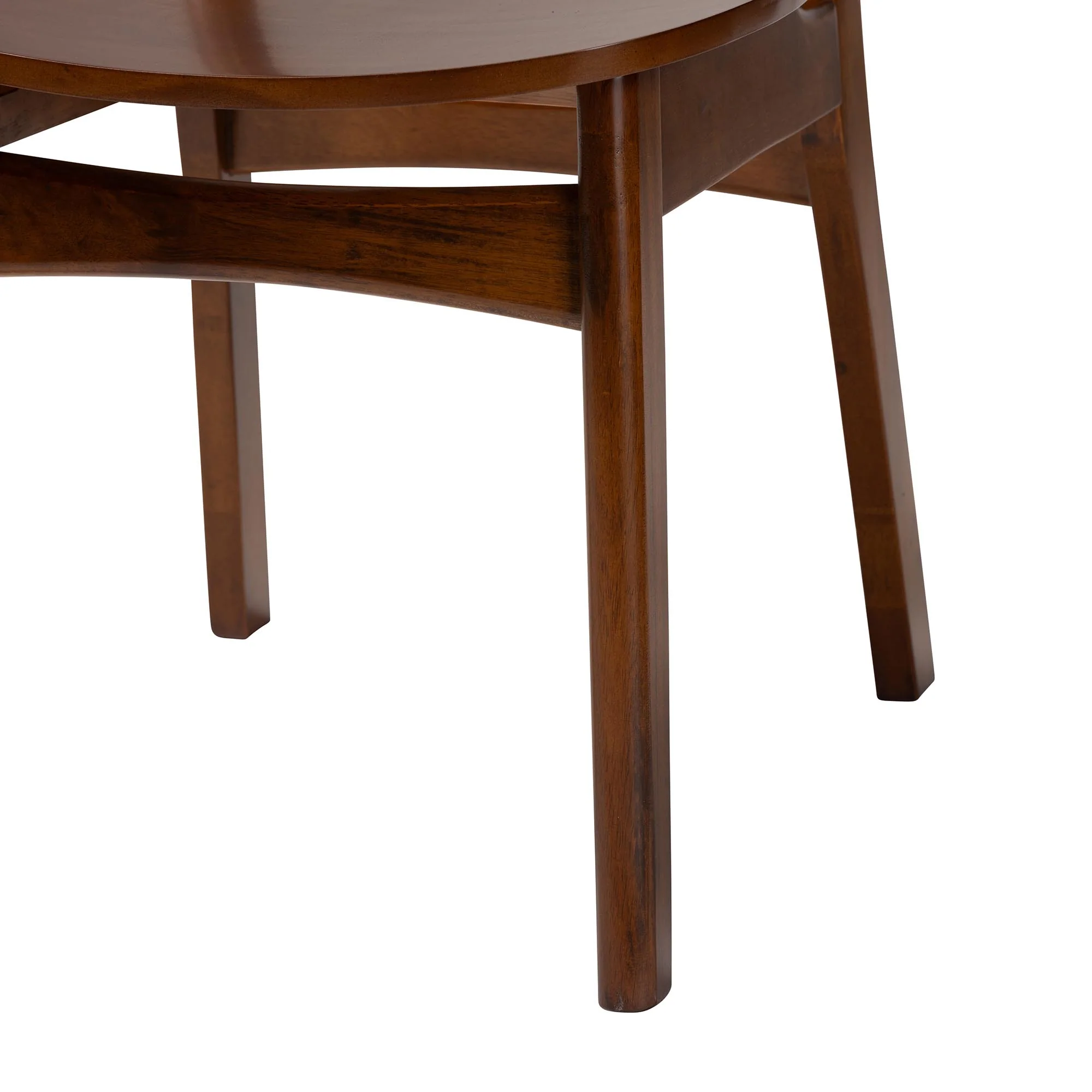 Baxton Studio Giuliana Mid-Century Modern Walnut Brown Finished Wood and Woven Rattan 7-Piece Dining Set - Image 9