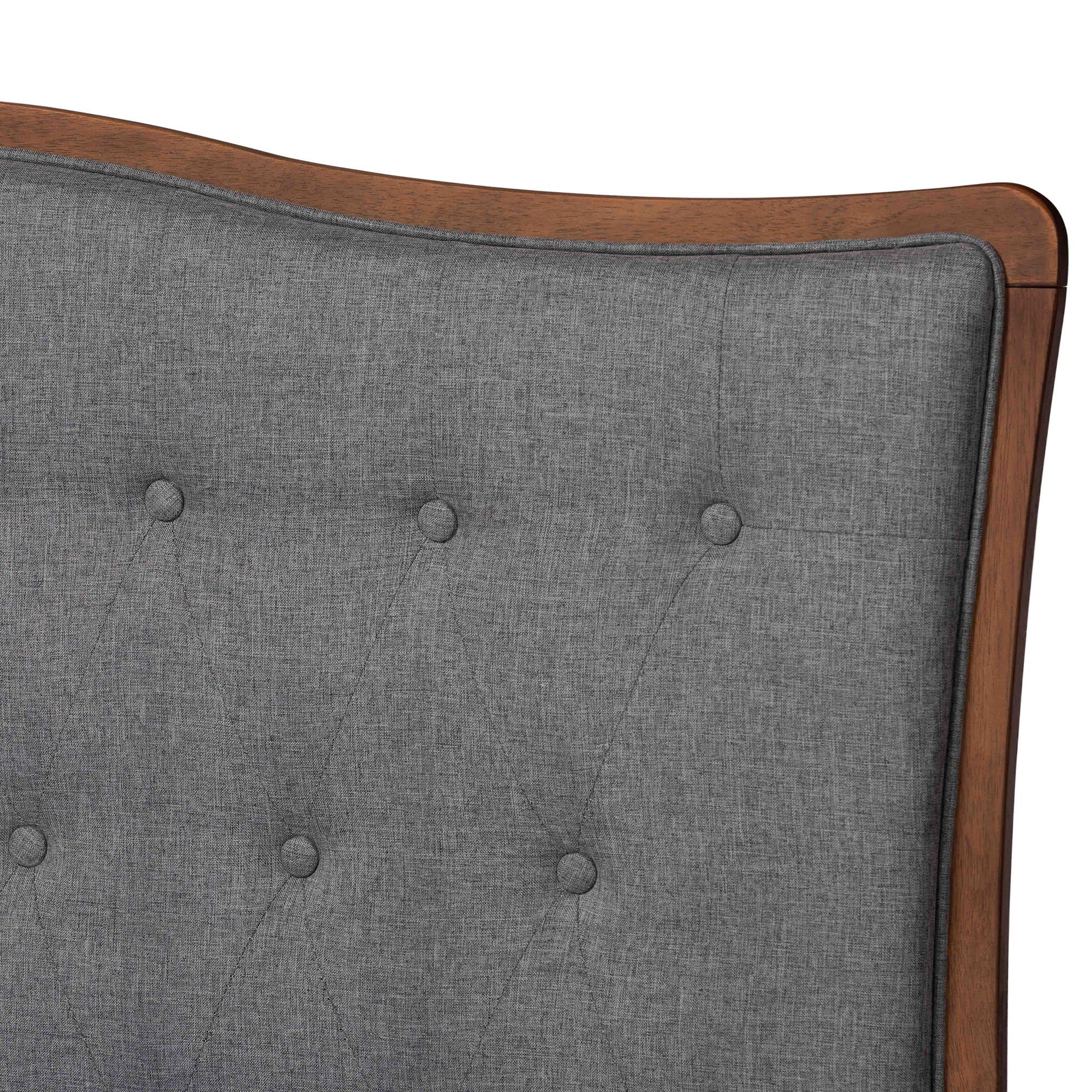 Baxton Studio Irena Classic Transitional Grey Fabric and Walnut Brown Finished Wood Queen Size Platform Storage Bed - Image 10