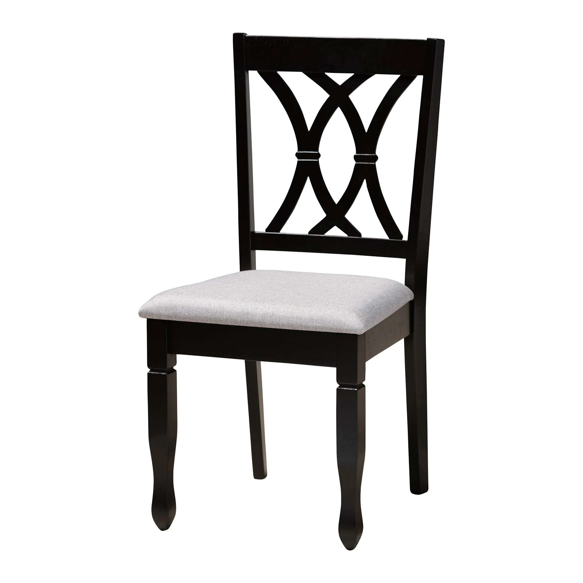 Baxton Studio Irene Modern Grey Fabric and Dark Brown Finished Wood 5-Piece Dining Set - Image 5
