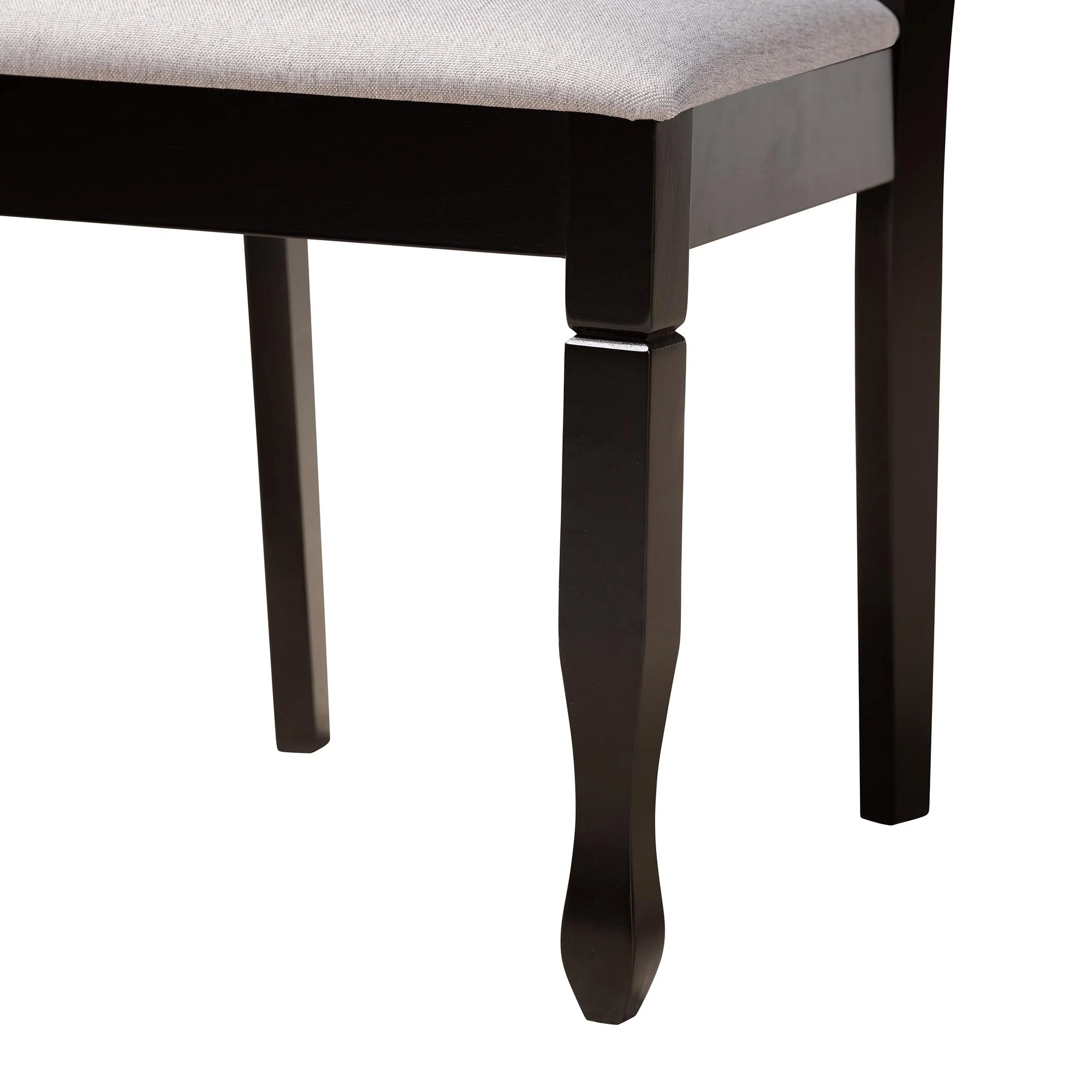 Baxton Studio Irene Modern Grey Fabric and Dark Brown Finished Wood 5-Piece Dining Set - Image 9
