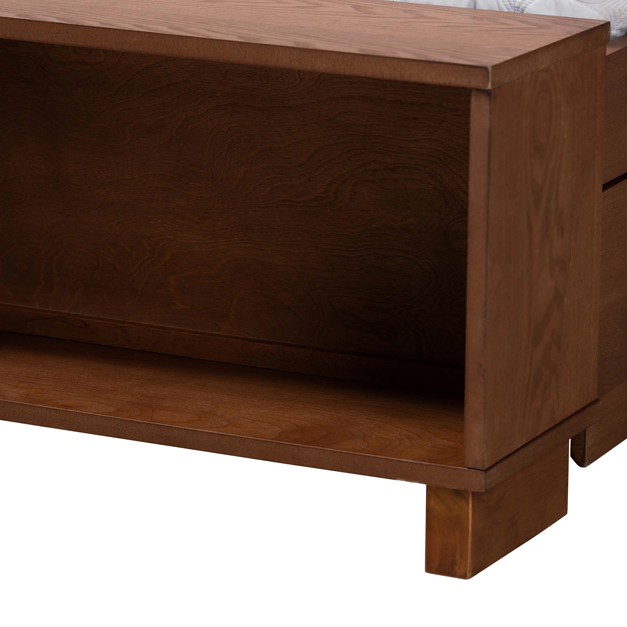 Baxton Studio Kalare Classic Transitional Grey Fabric and Walnut Brown Finished Wood Queen Size Platform Storage Bed - Image 11