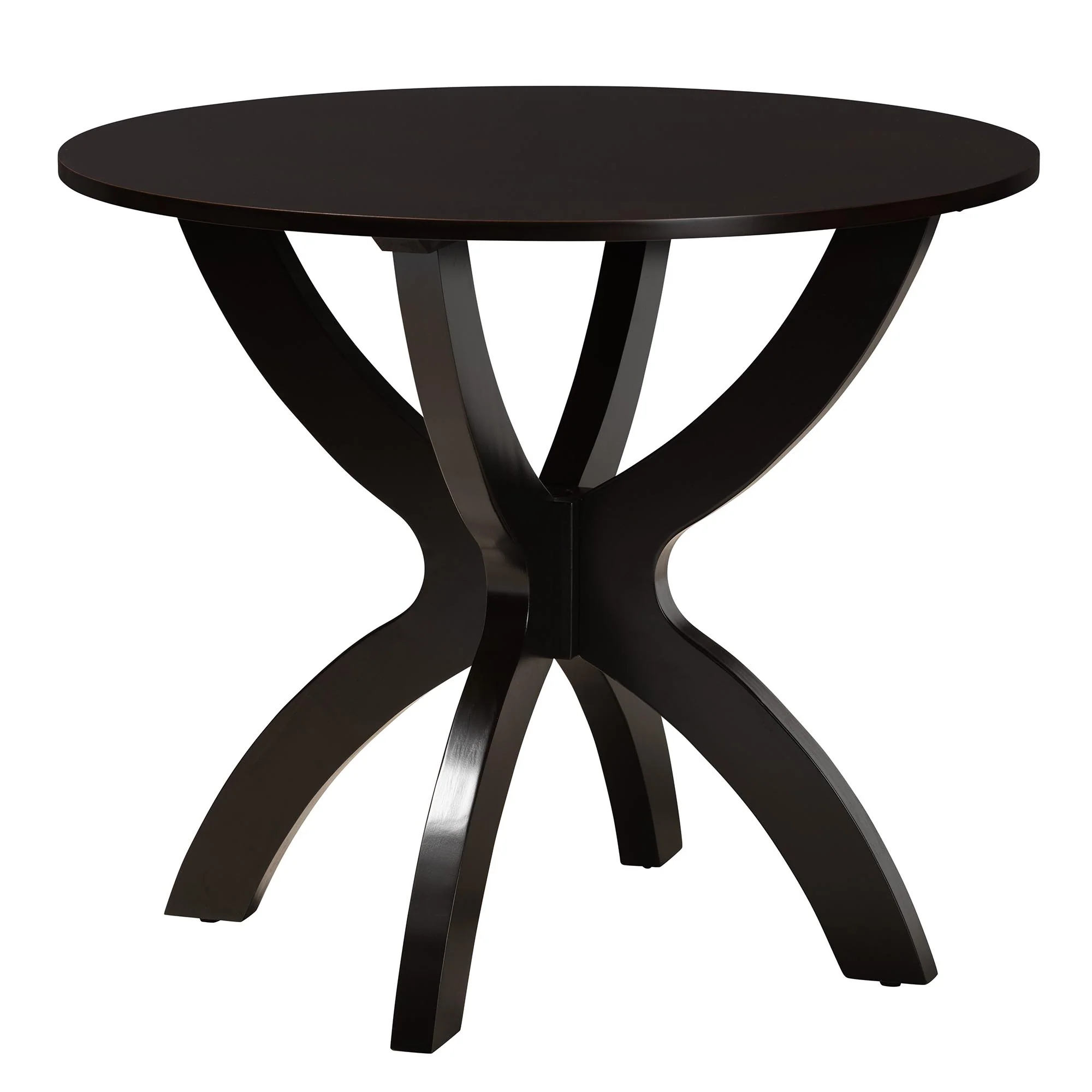 Baxton Studio Lena Modern Beige Fabric and Dark Brown Finished Wood 5-Piece Dining Set - Image 6