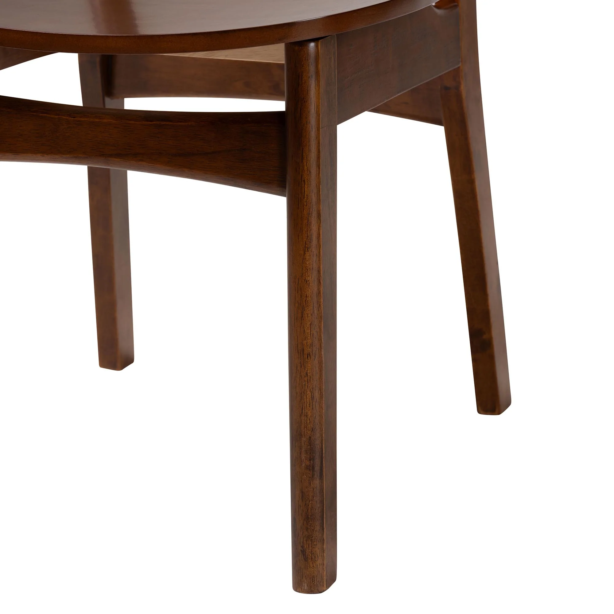 Baxton Studio Linnet Mid-Century Modern Walnut Brown Finished Wood and Rattan 7-Piece Dining Set - Image 9