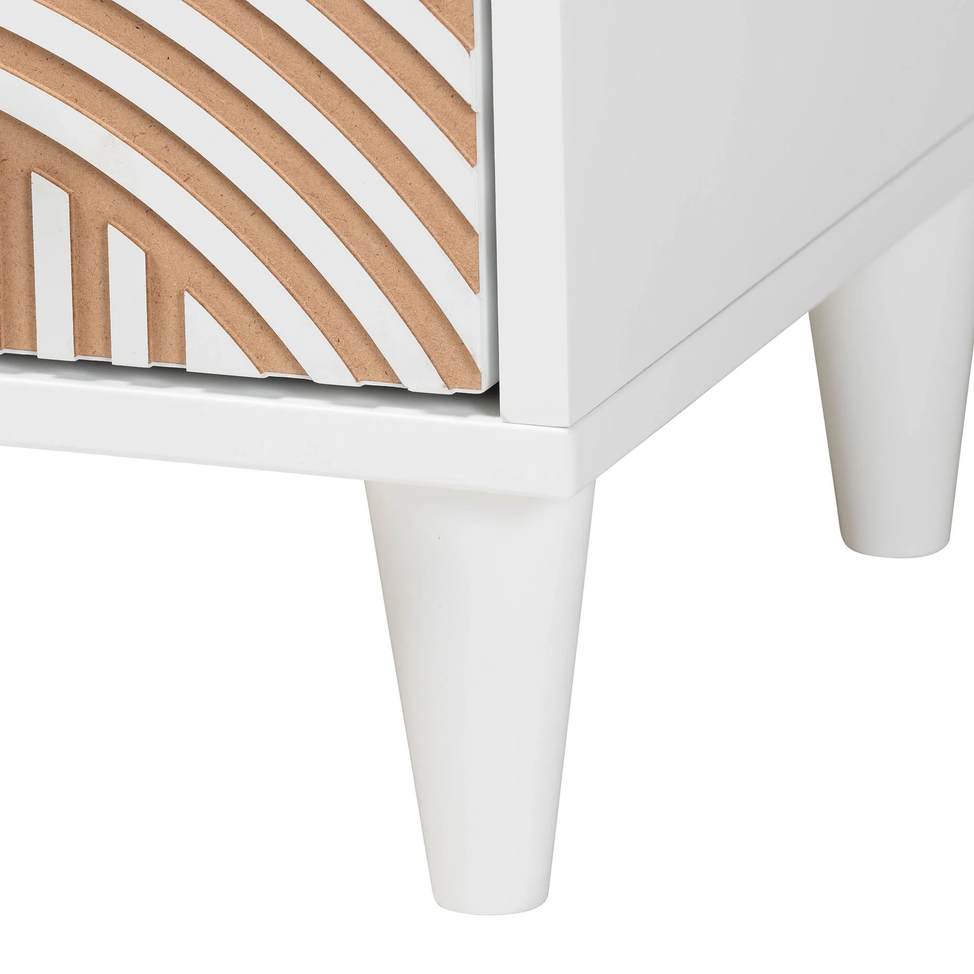 Baxton Studio Louetta Coastal White Caved Contrasting Queen Size 3-Piece Bedroom Set - Image 11