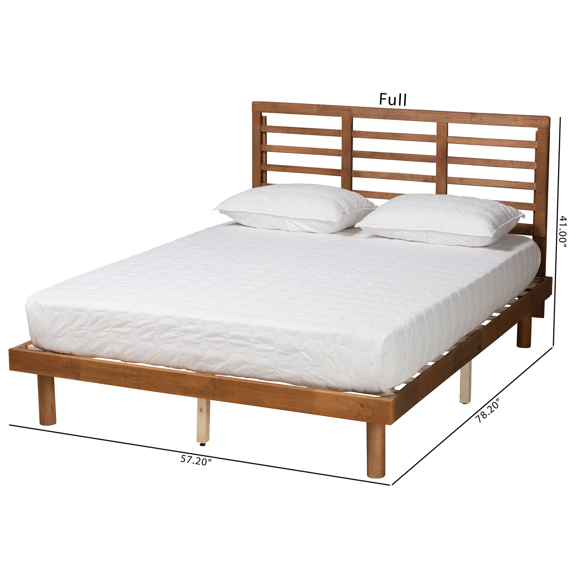 Baxton Studio Lucine Mid-Century Modern Ash Walnut Finished Wood Full Size Platform Bed - Image 10