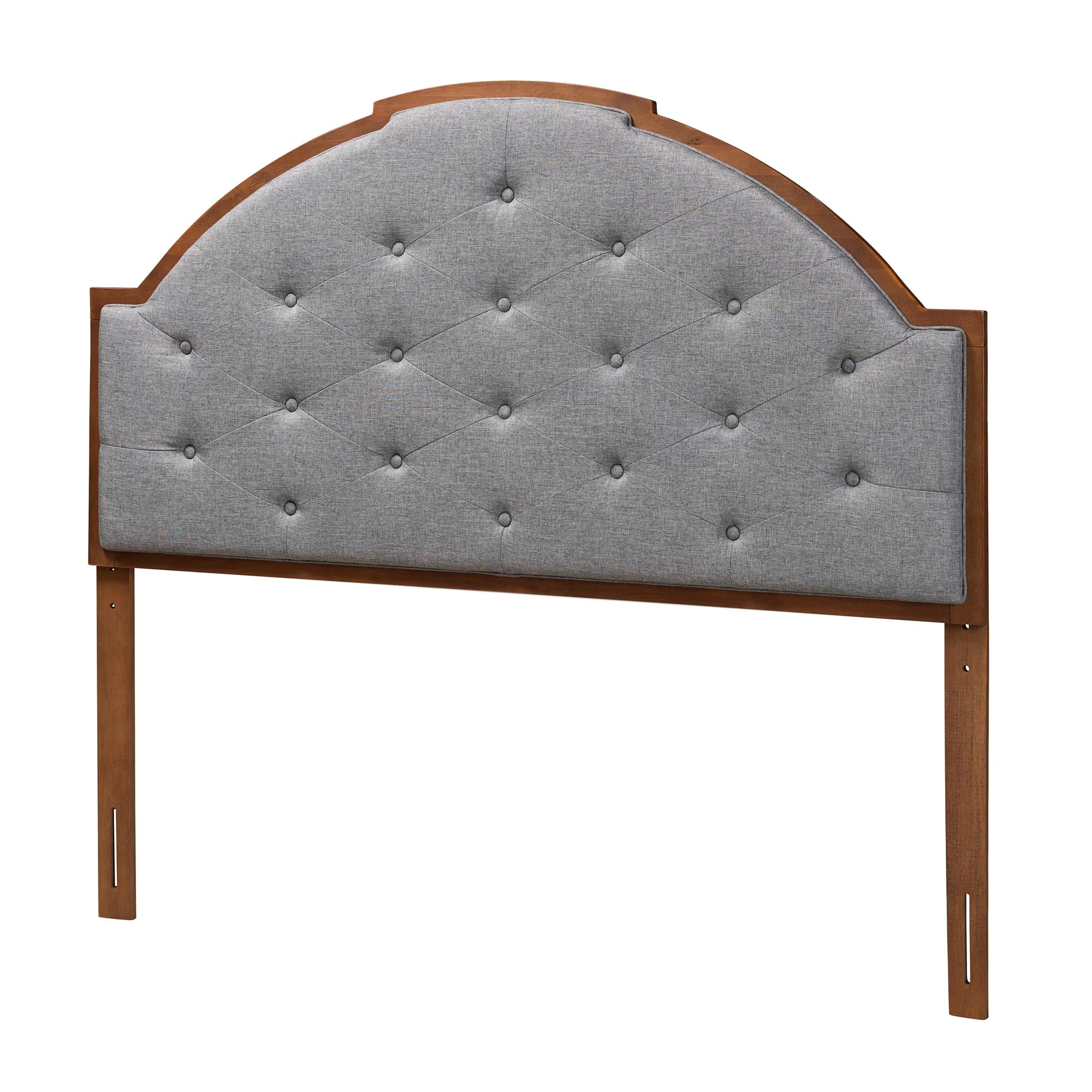 Baxton Studio Madeline Classic and Traditional Grey Fabric and Walnut Brown Finished Wood King Size Headboard - Image 2
