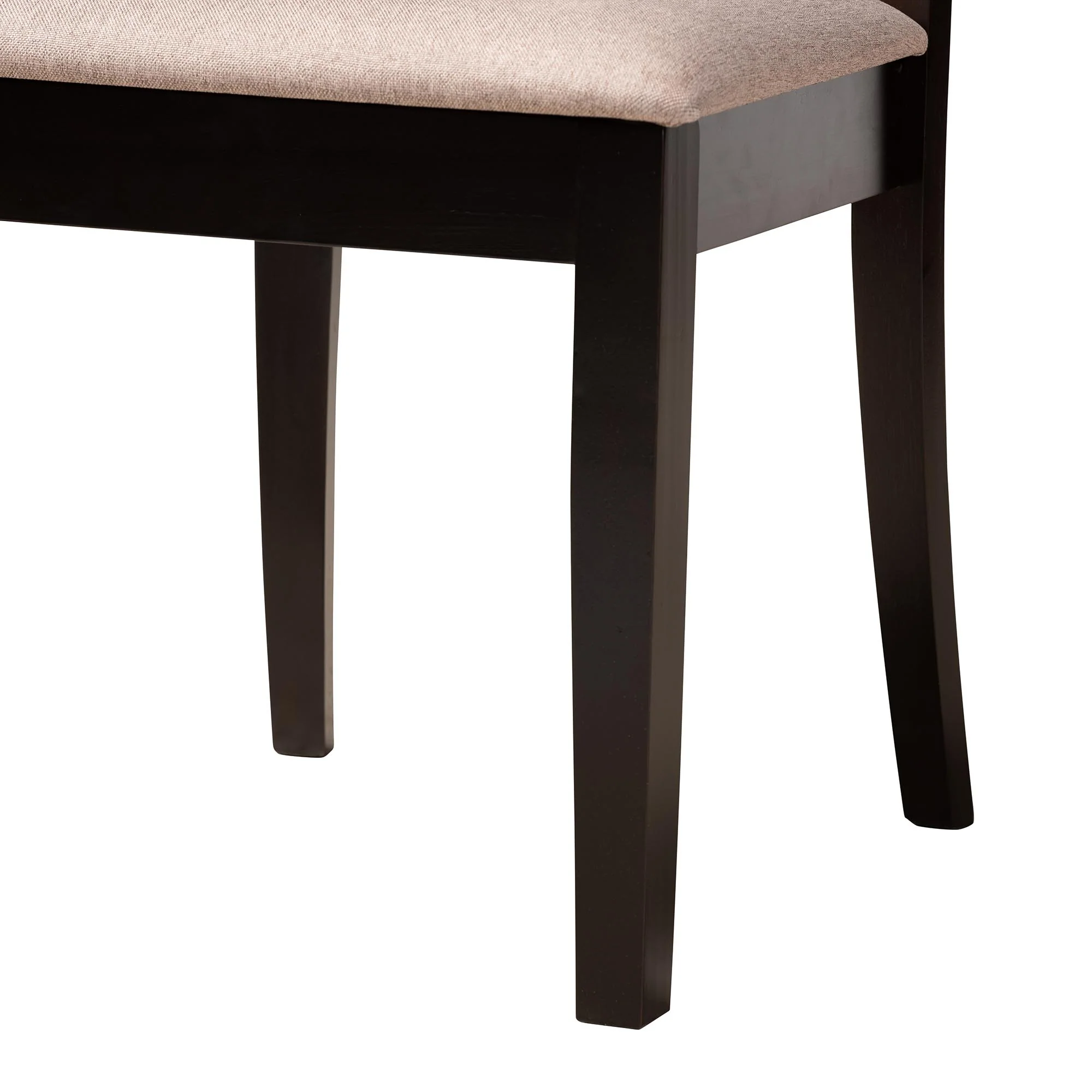 Baxton Studio Marian Modern Sand Fabric and Dark Brown Finished Wood 5-Piece Dining Set - Image 9