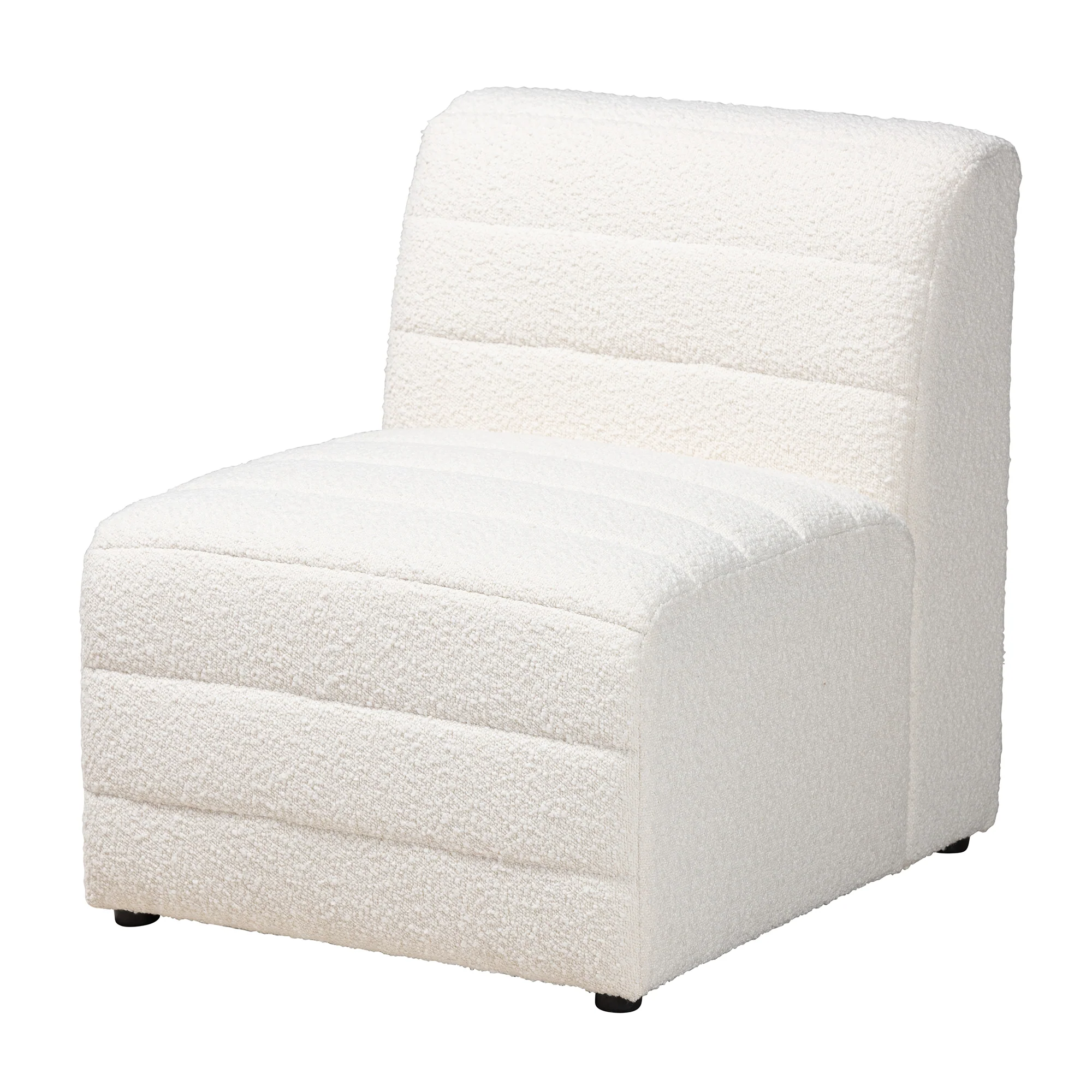 Baxton Studio Maya Modern White Boucle Fabric 4-Piece Modular Sectional Sofa - Image 5