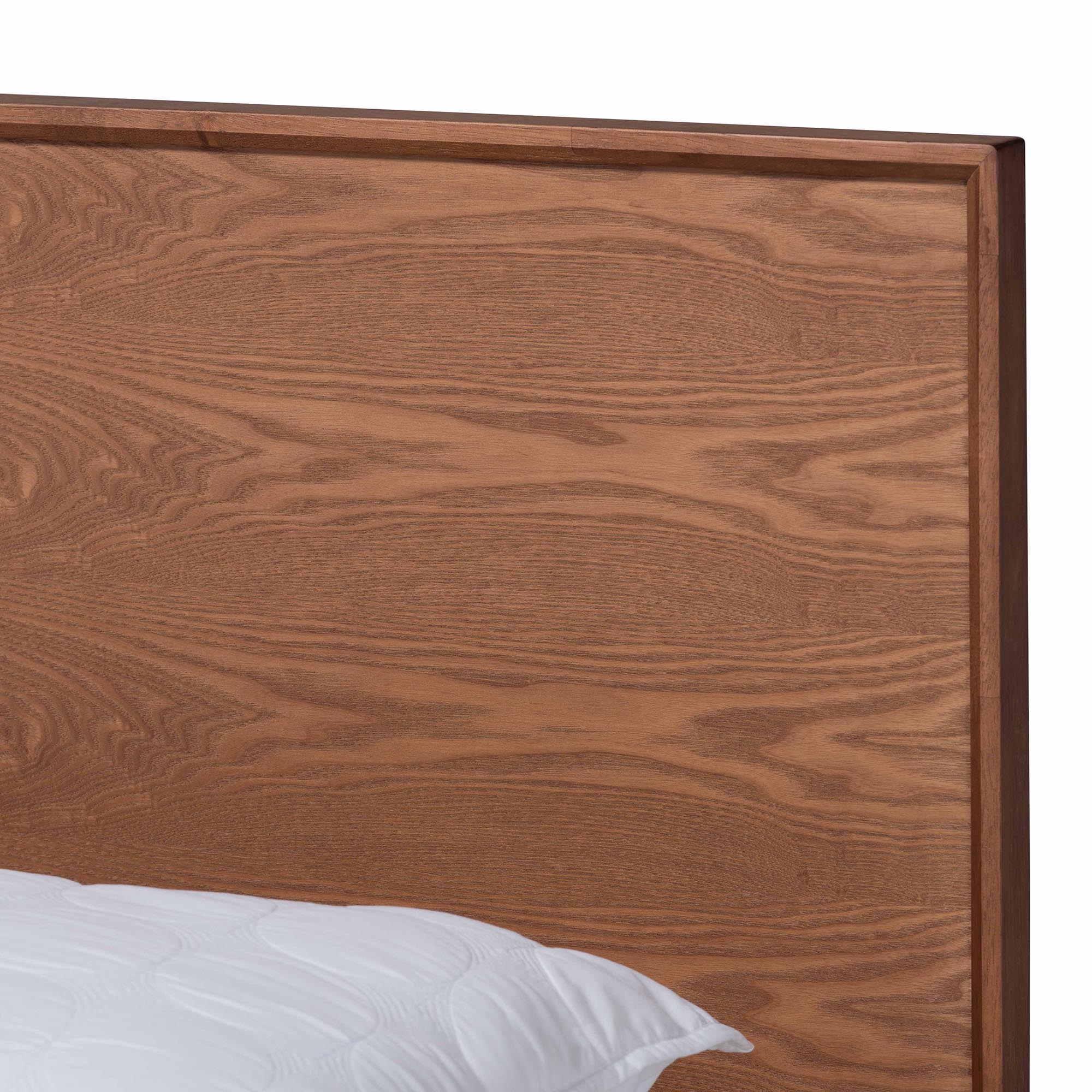 Baxton Studio Melora Mid-Century Modern Walnut Brown Finished Wood and Rattan Full Size 3-Piece Bedroom Set - Image 8