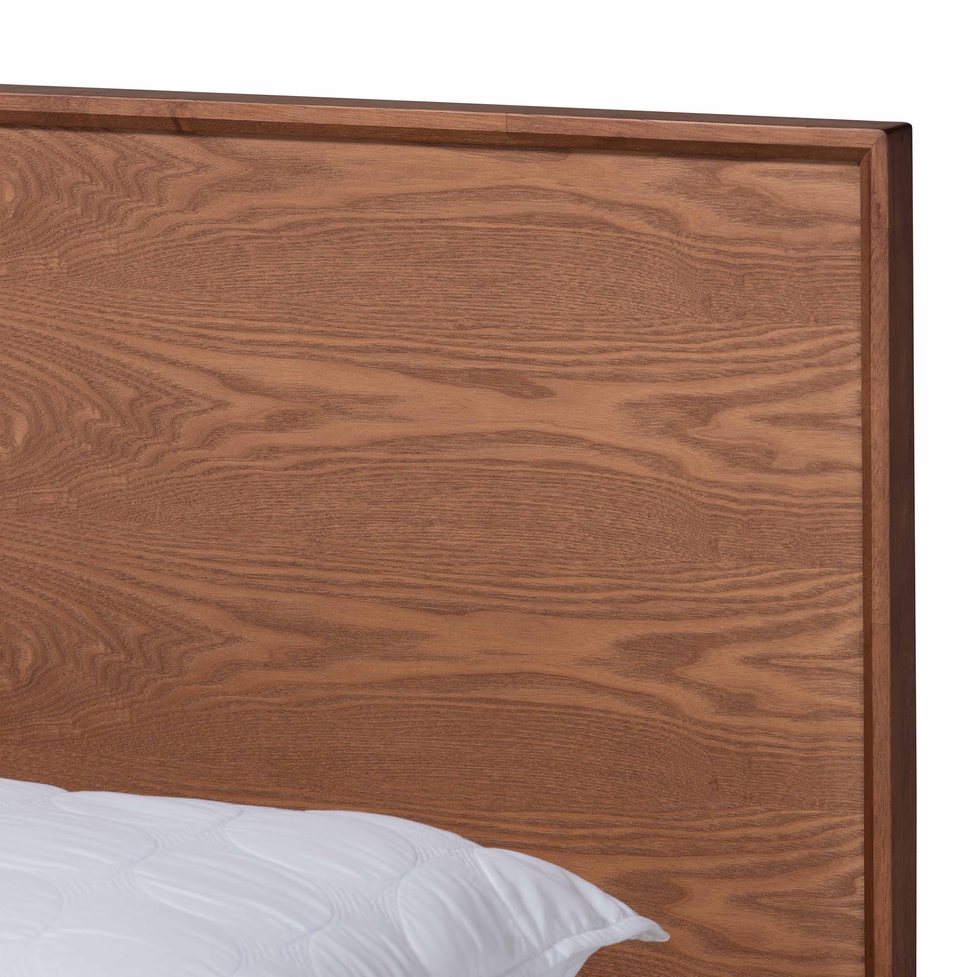 Baxton Studio Melora Mid-Century Modern Walnut Brown Finished Wood and Rattan King Size 5-Piece Bedroom Set - Image 3