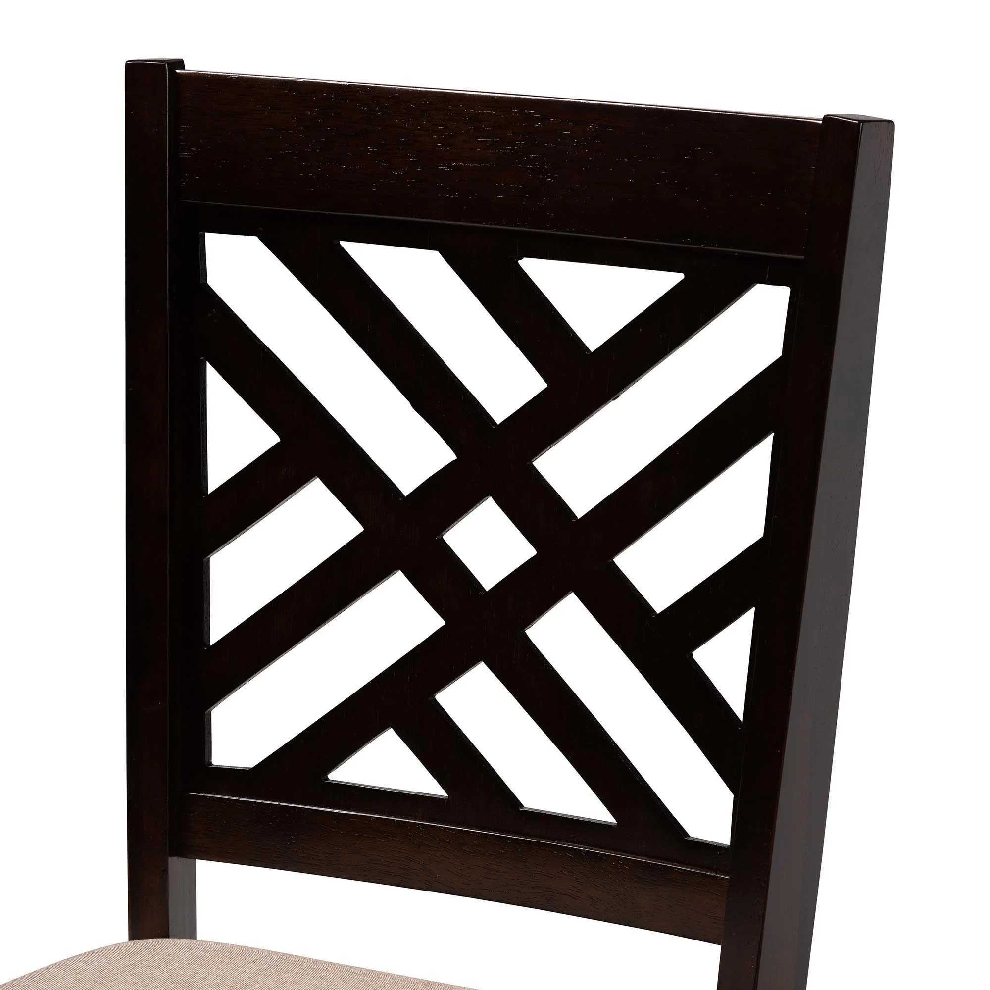 Baxton Studio Norah Modern Sand Fabric and Dark Brown Finished Wood 5-Piece Dining Set - Image 6
