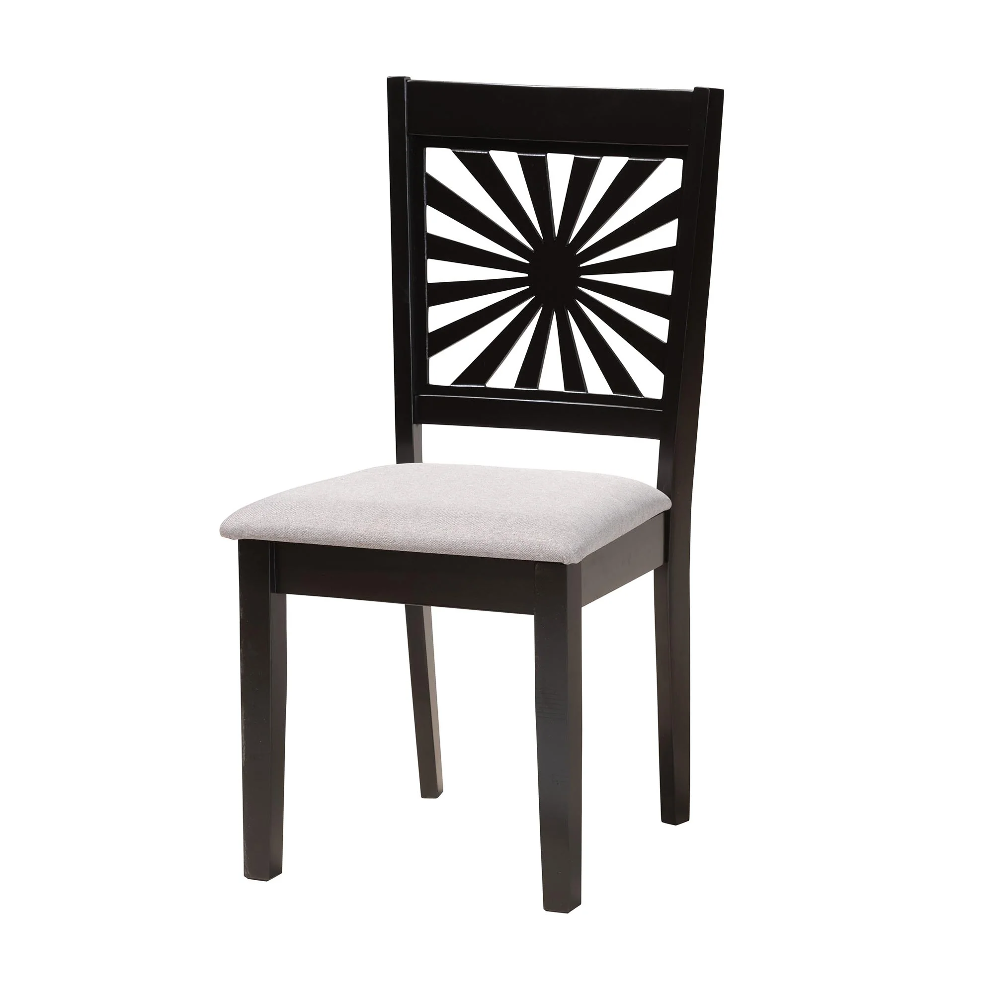 Baxton Studio Olympia Modern Beige Fabric and Espresso Brown Finished Wood 7-Piece Dining Set - Image 15