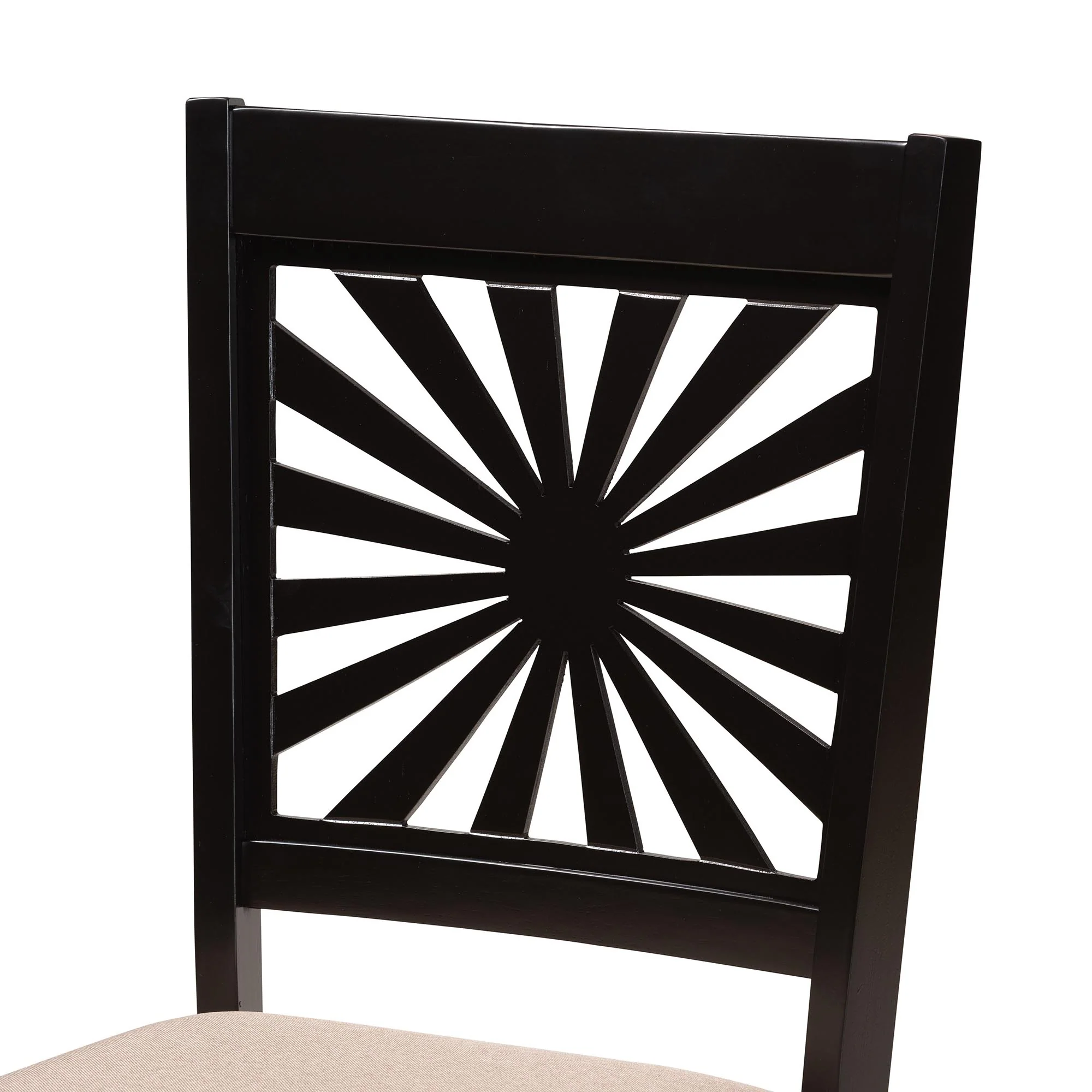 Baxton Studio Olympia Modern Beige Fabric and Espresso Brown Finished Wood Dining Chair - Image 7