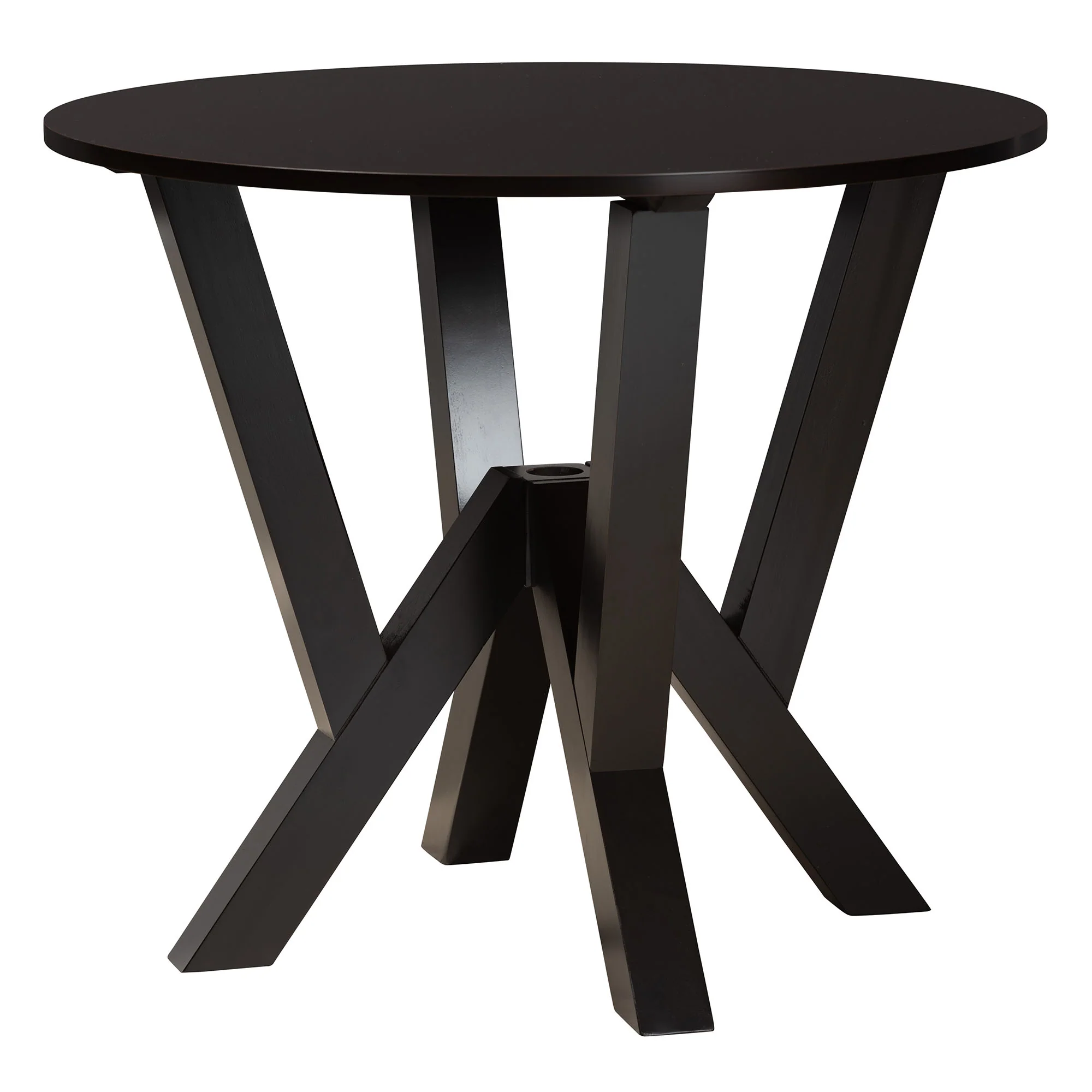 Baxton Studio Rosi Modern Espresso Brown Faux Leather and Wood 5-Piece Dining Set - Image 6
