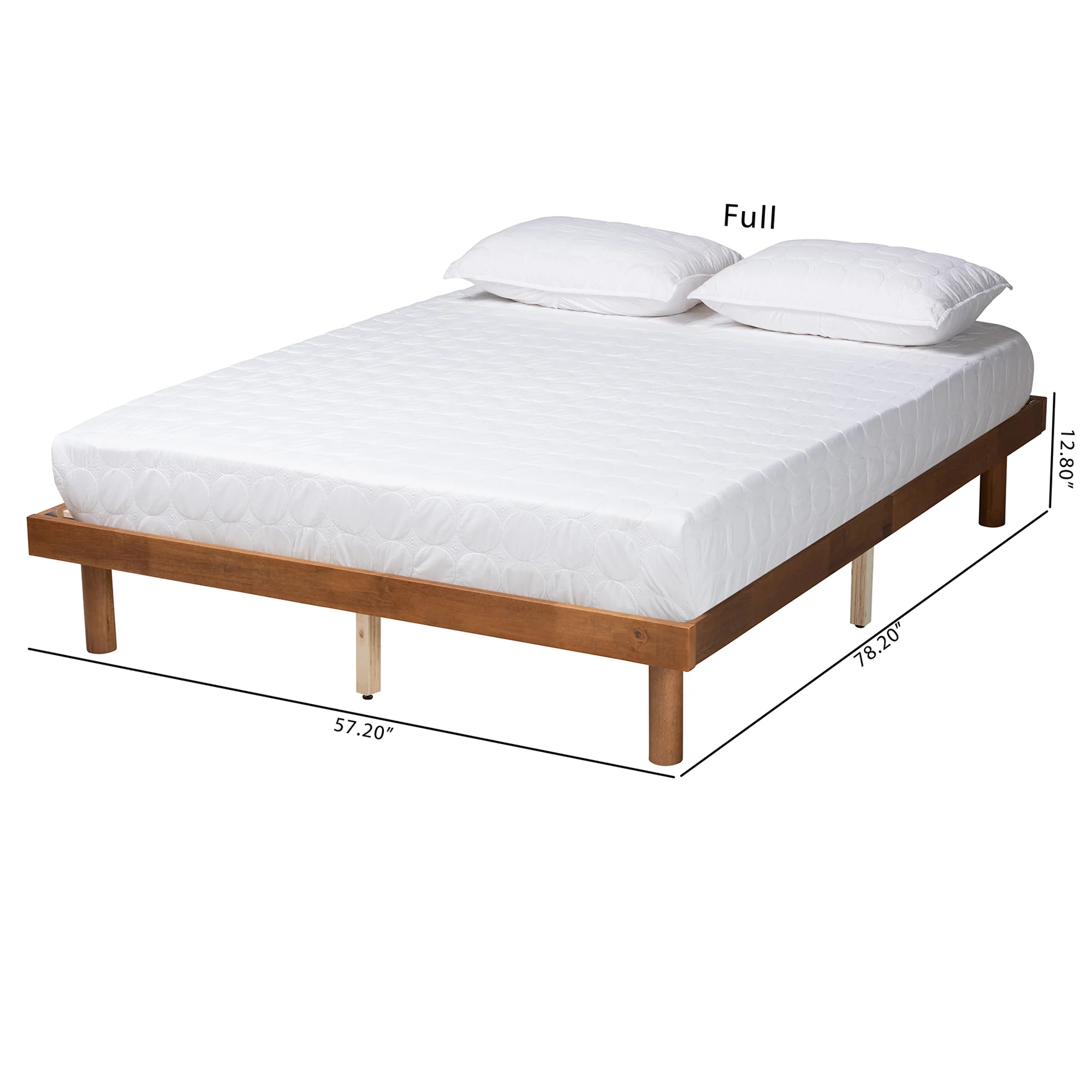 Baxton Studio Winston Mid-Century Modern Walnut Brown Finished Wood Queen Size Platform Bed frame - Image 9