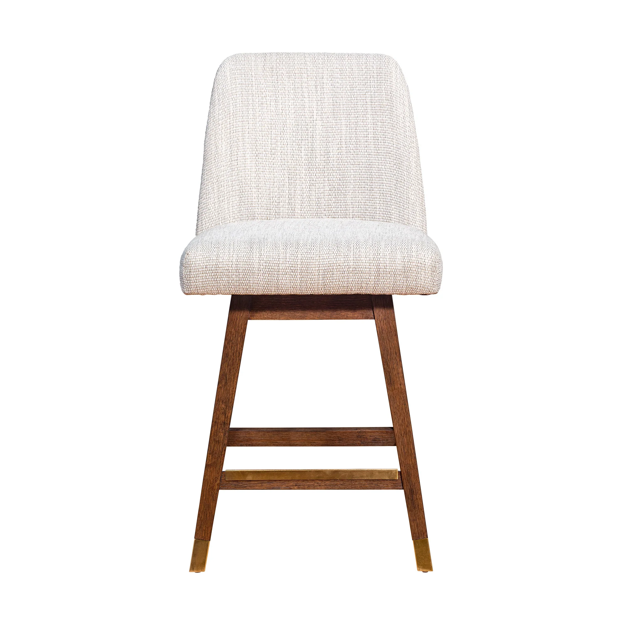 Beige And Brown Solid Wood Swivel Counter Height Bar Chair By Homeroots
