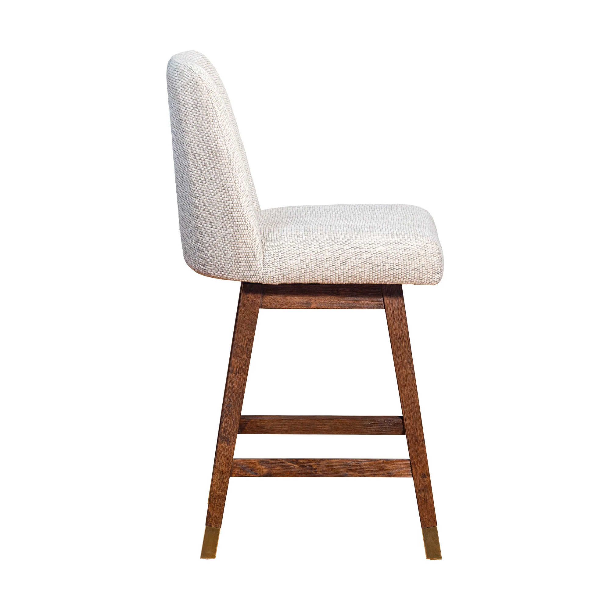 Beige And Brown Solid Wood Swivel Counter Height Bar Chair By Homeroots - Image 4