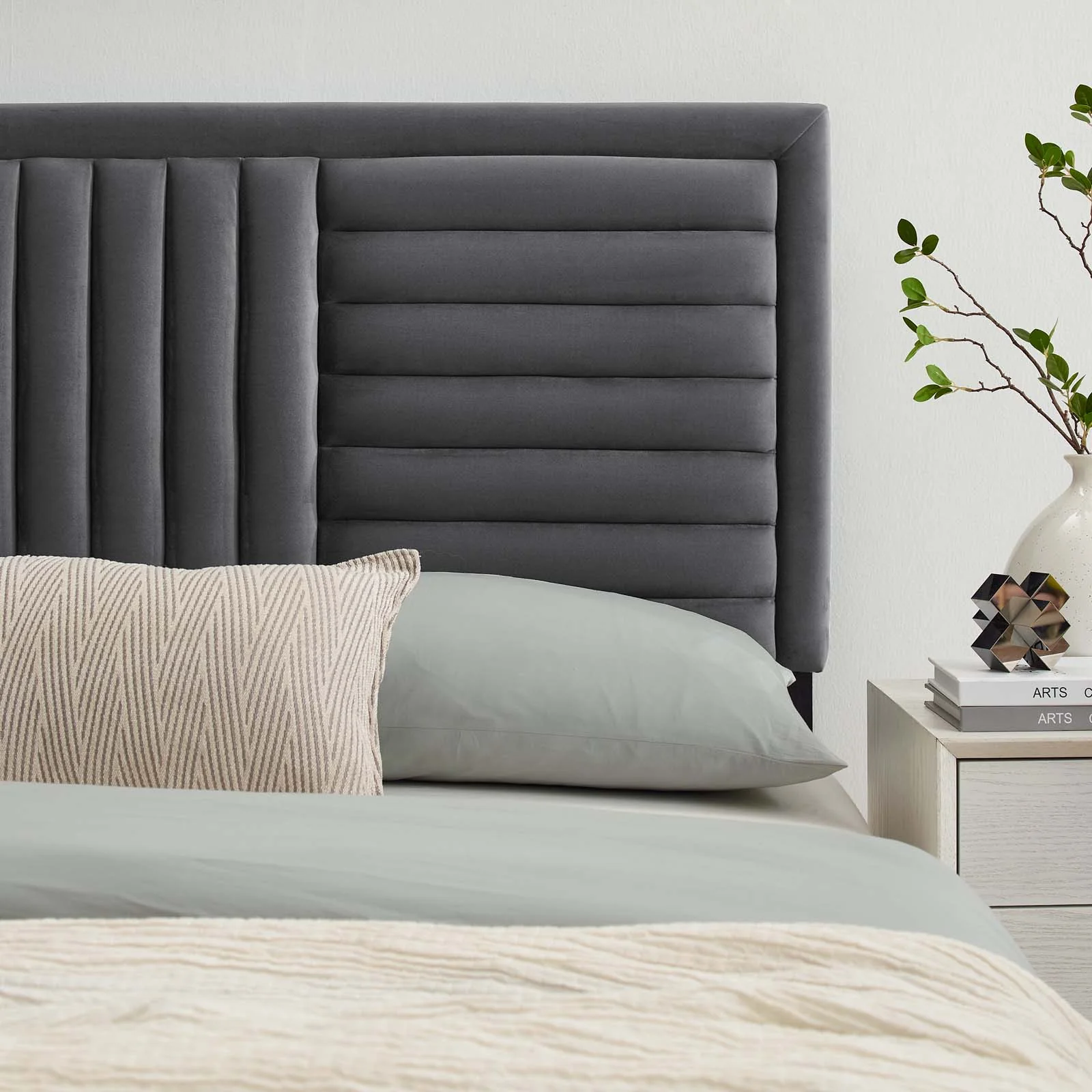 Believe Channel Tufted Performance Velvet Twin Headboard By Modway - MOD-6664