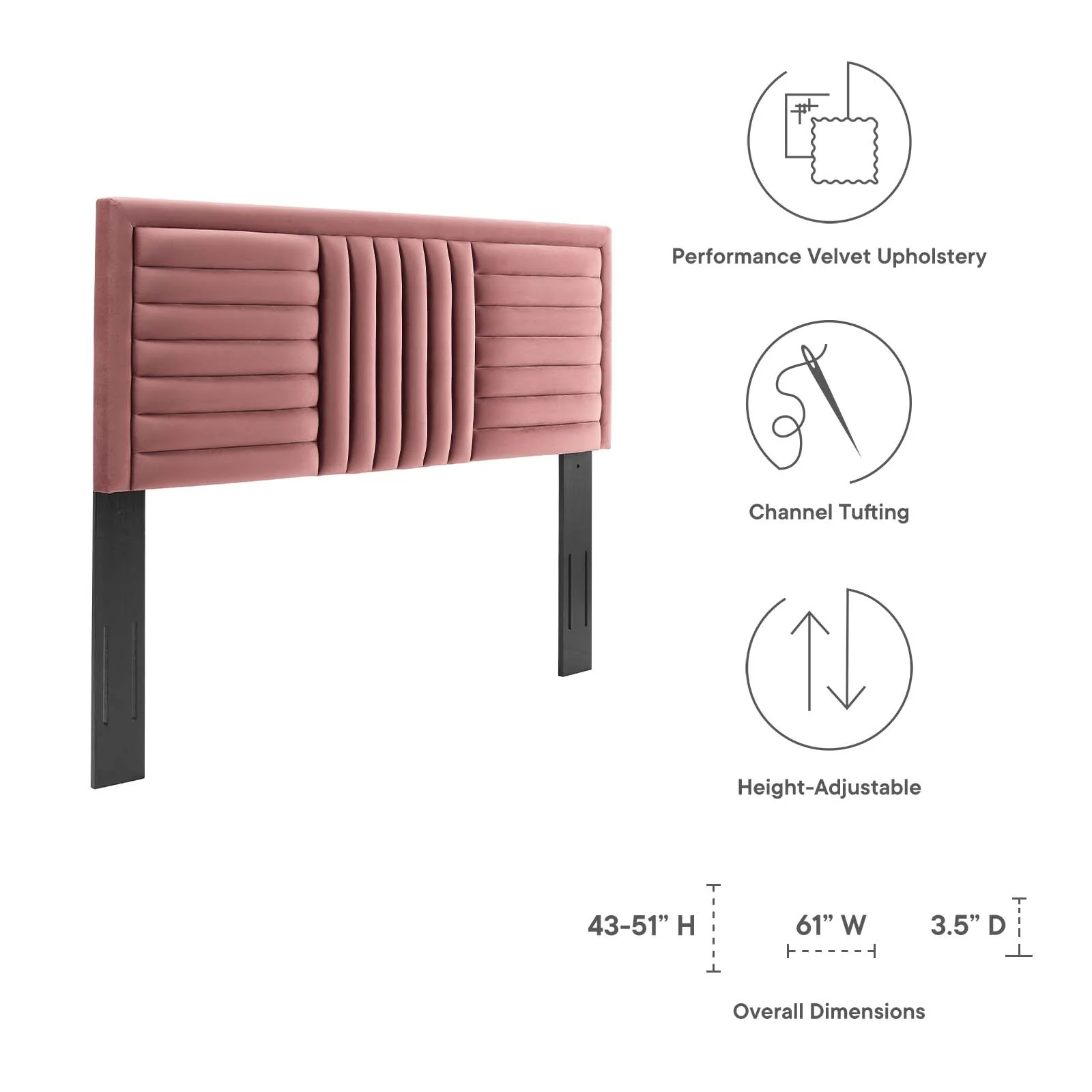 Believe Channel Tufted Performance Velvet Twin Headboard By Modway - MOD-6664 - Image 14