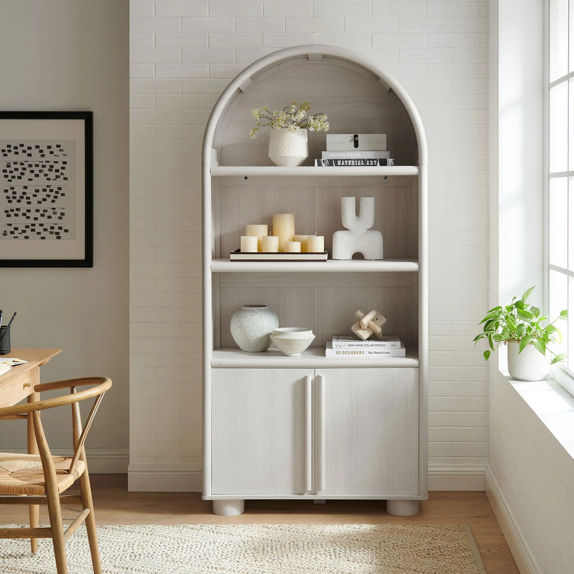 Bellamy Tall Arched Display Cabinet Bookcase by Modway