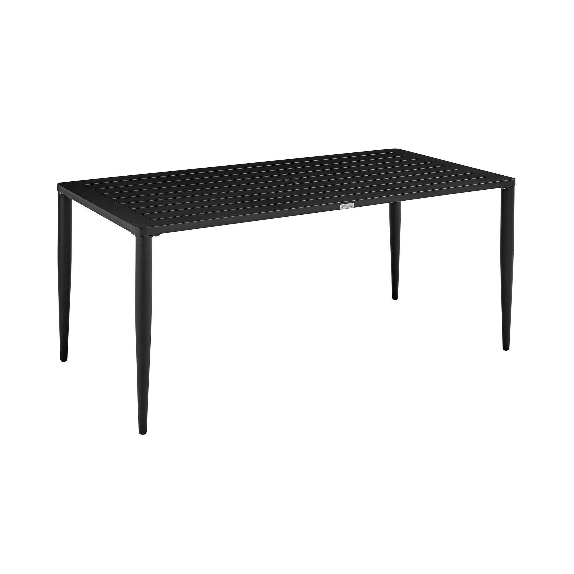 Beowulf Outdoor Patio 5-Piece Dining Table Set in Aluminum and Teak with Grey Cushions By Armen Living - Image 6