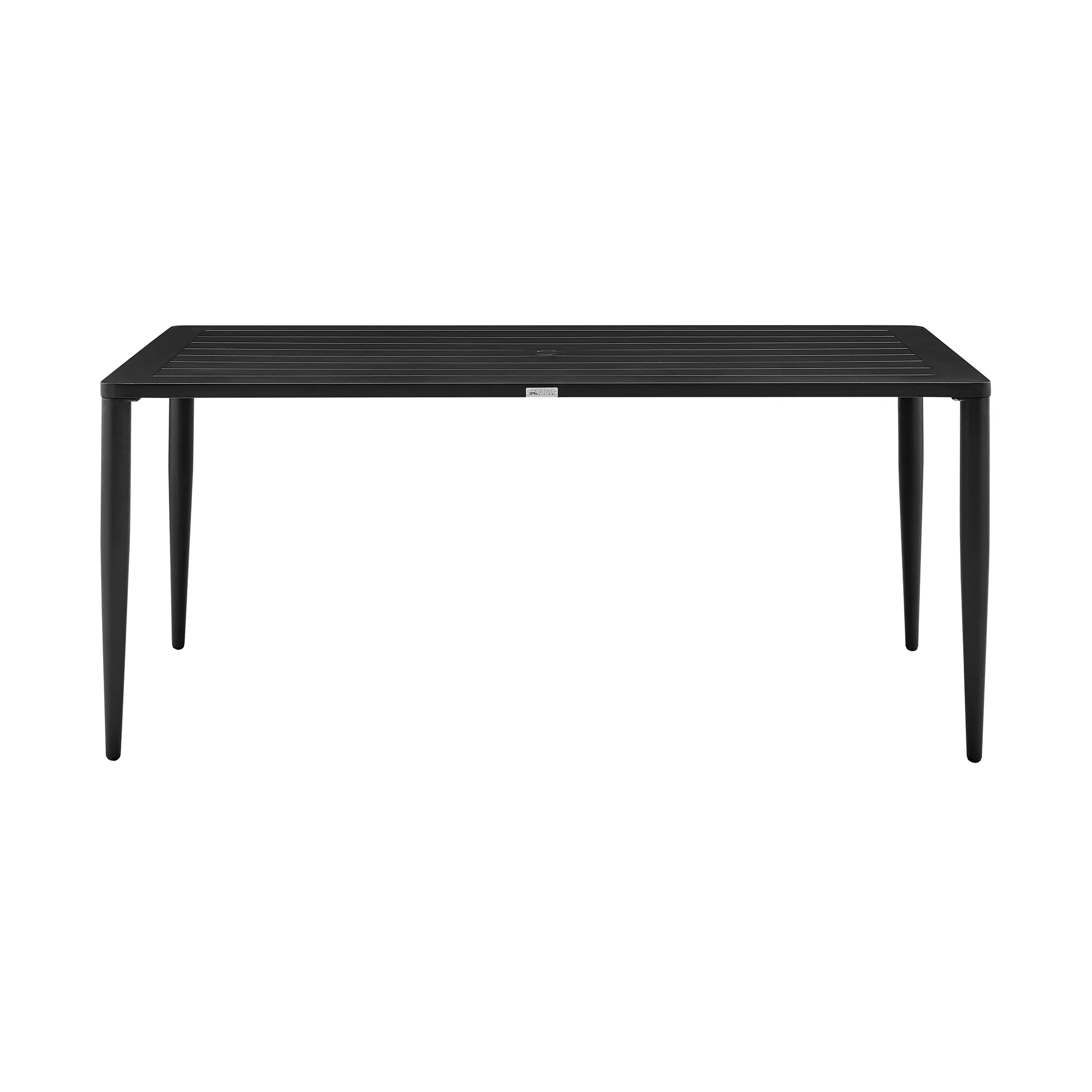 Beowulf Outdoor Patio 7-Piece Dining Table Set in Aluminum and Teak with Grey Cushions By Armen Living - Image 5