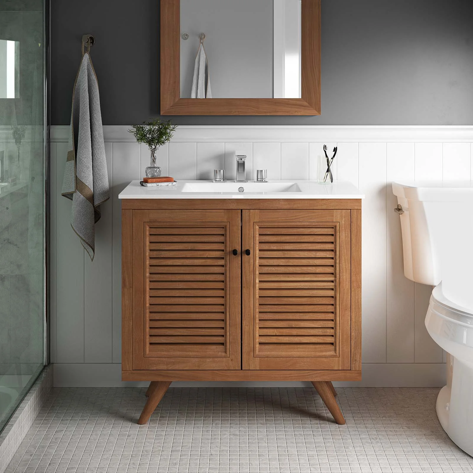 Birdie 36" Teak Wood Bathroom Vanity Cabinet (Sink Basin Not Included) By Modway - EEI-5087
