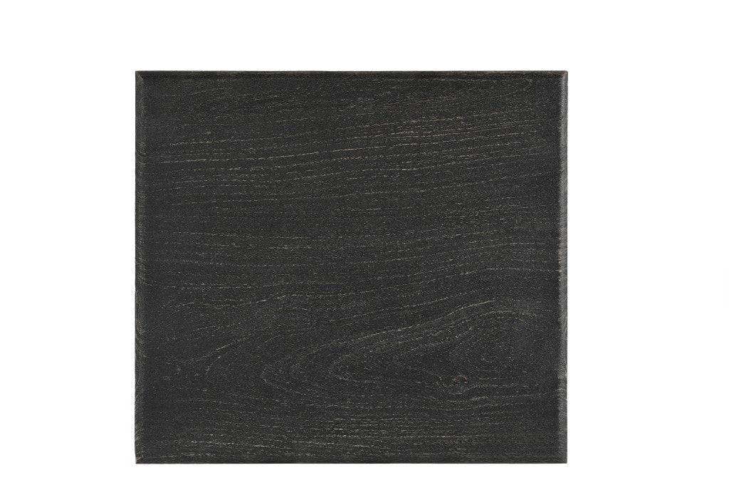 Black Distressed Solid Wood End Table By Homeroots - Image 3