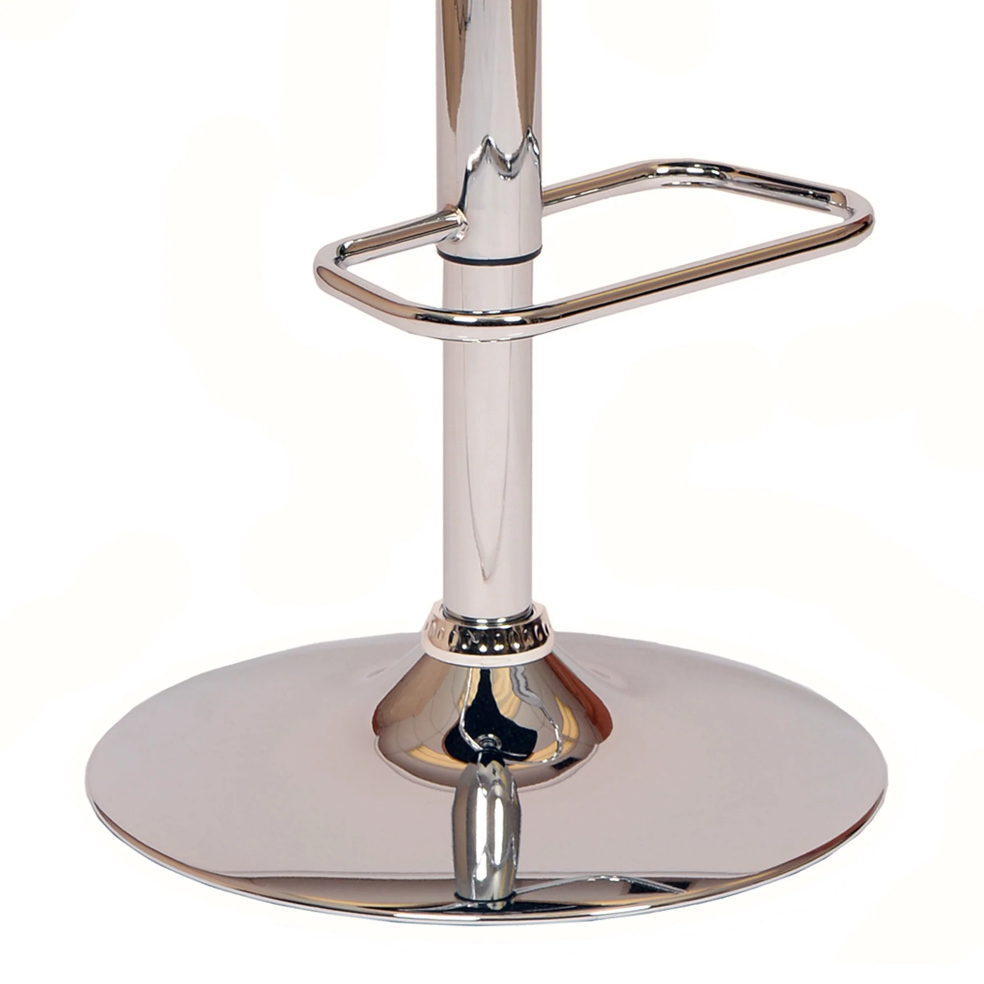 Black Faux Leather Walnut and Chrome Adjustable Swivel Bar Stool By Homeroots - Image 4