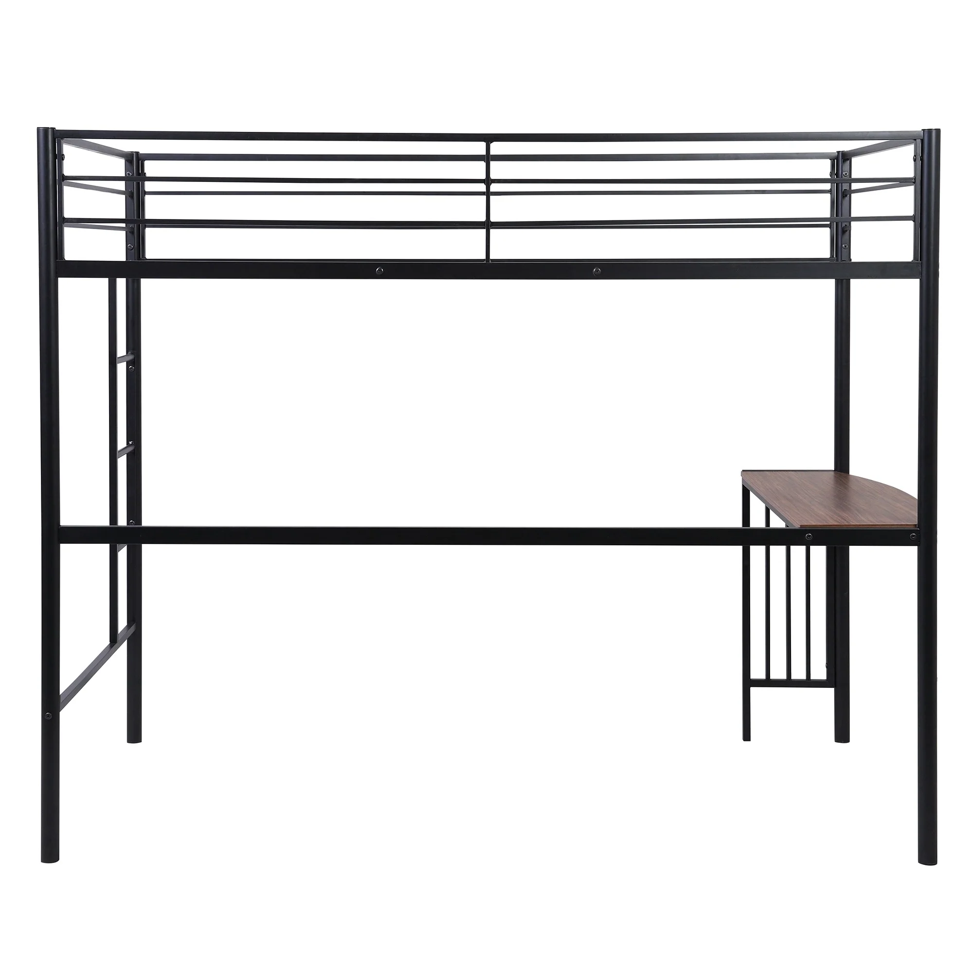 Black Metal Twin Size Loft Bed With Desk By Homeroots - 404072 - Image 8