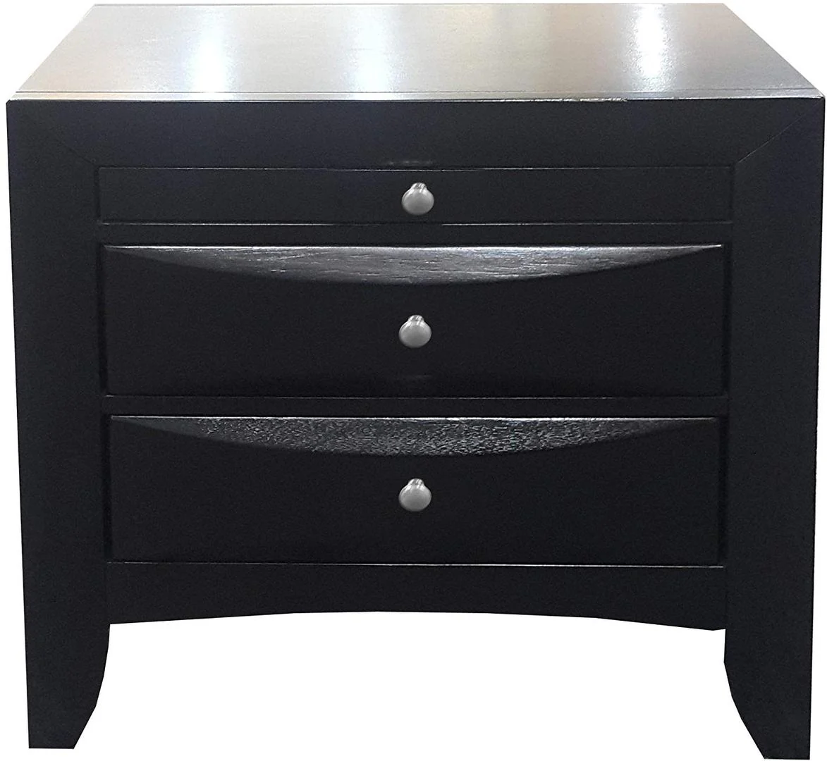 Black Modern Nightstand By Homeroots