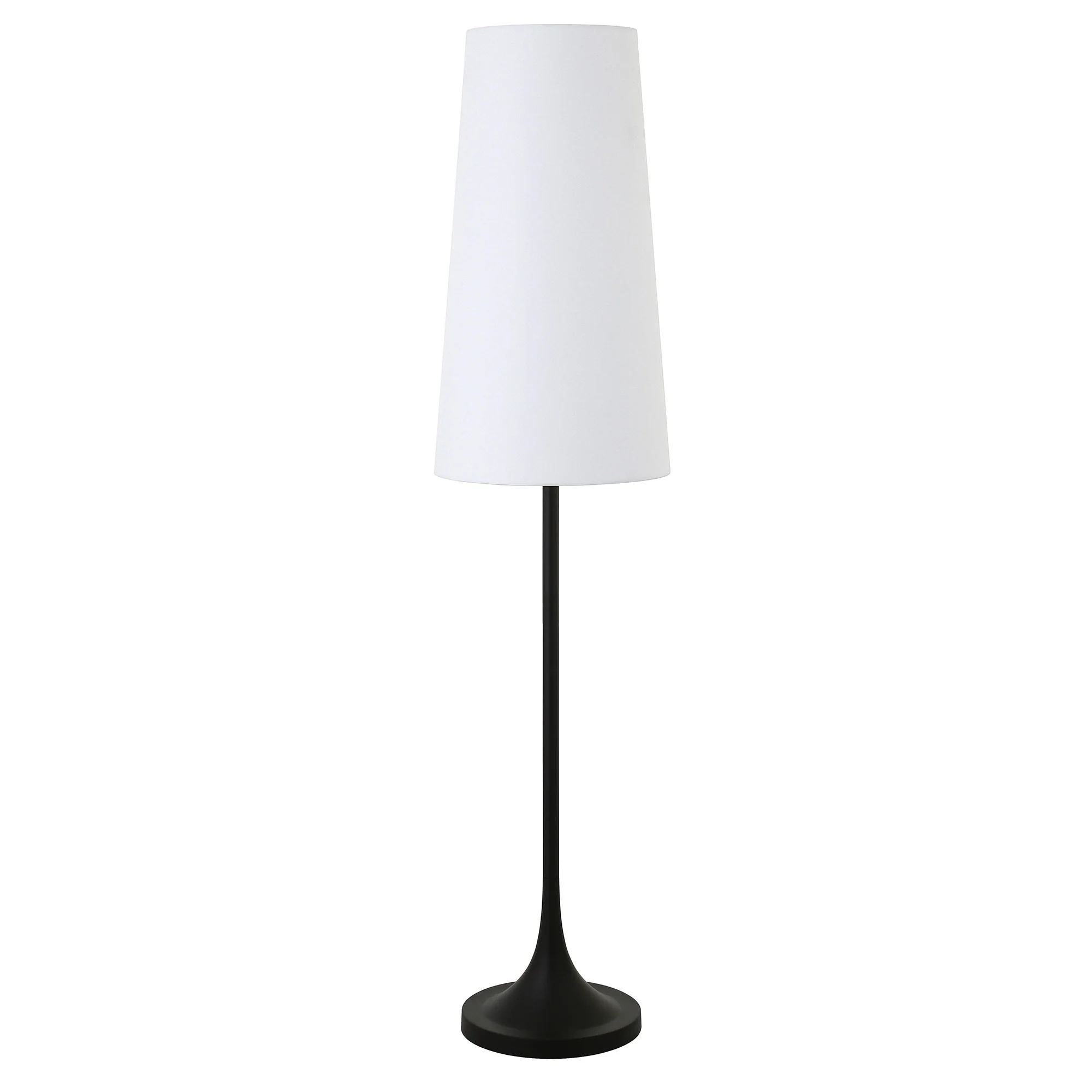 Black Novelty Floor Lamp With White Frosted Glass Drum Shade By Homeroots