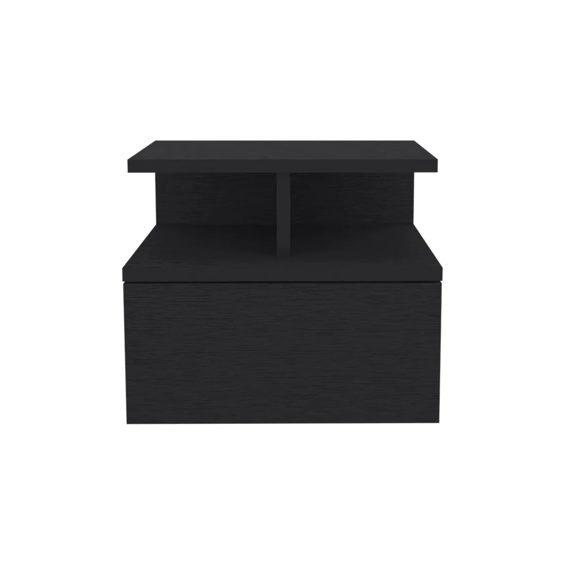 Black One Drawer Faux Wood Floating Nightstand By Homeroots