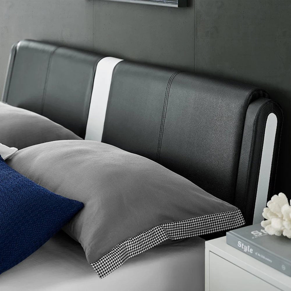 Black Platform King Bed With Two Nightstands By Homeroots - 397020 - Image 9