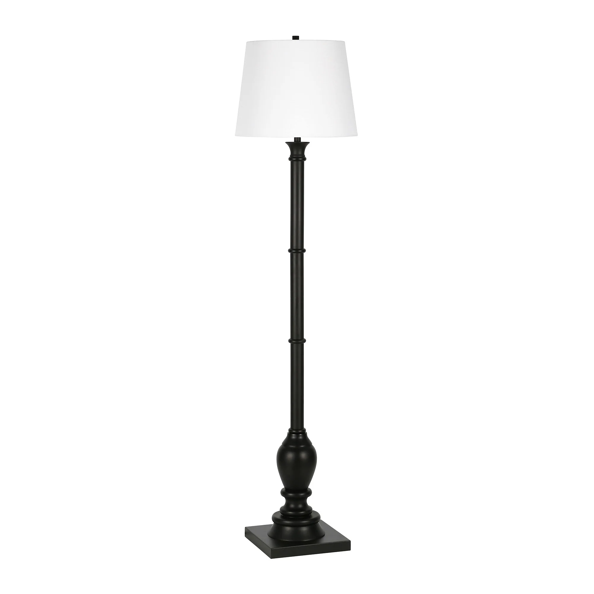 Black Traditional Shaped Floor Lamp With White Frosted Glass Empire Shade By Homeroots